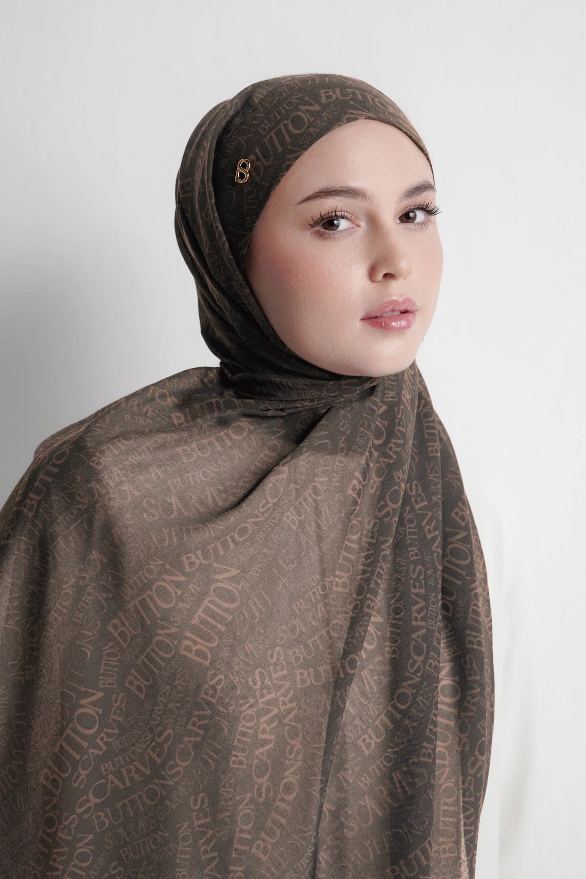 Waves Monogram Tie Back Shawl - Black Sea
