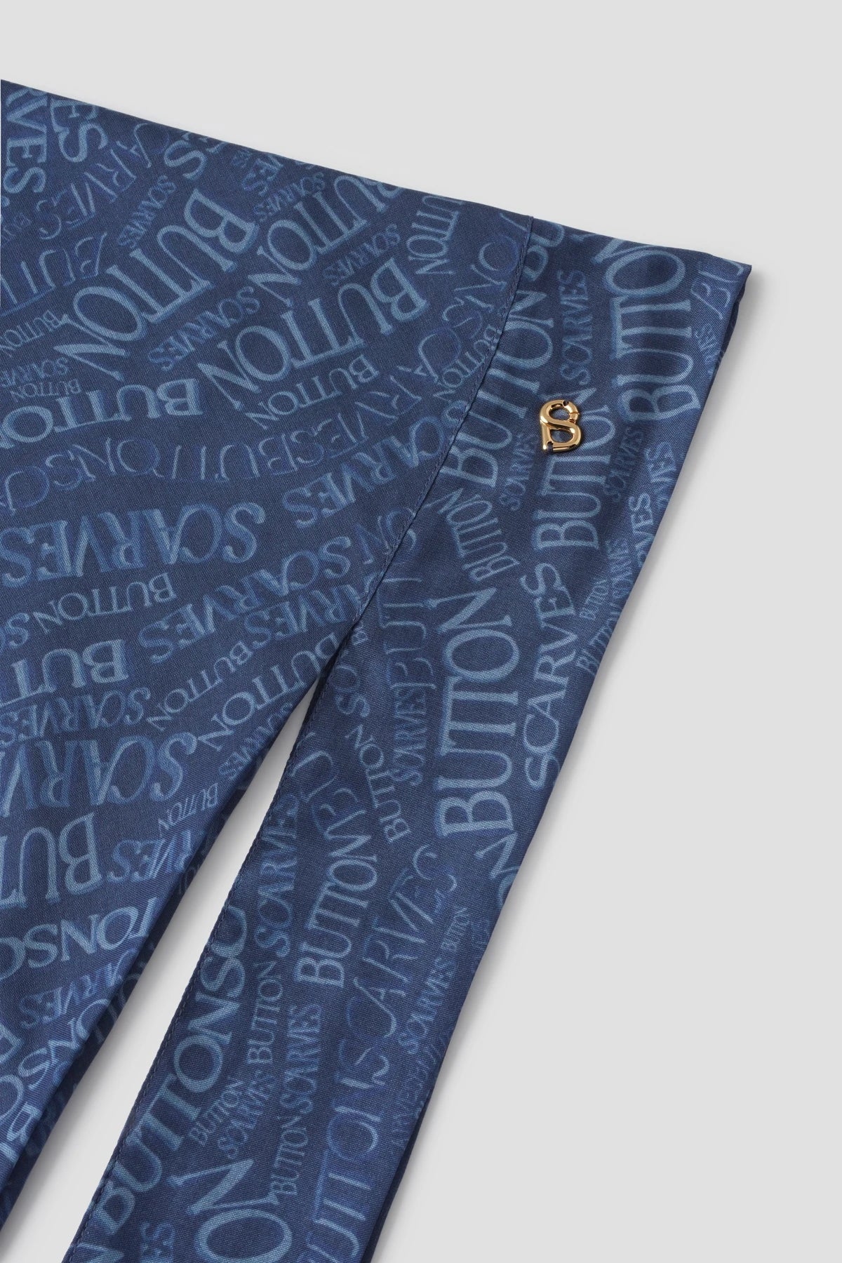 Waves Monogram Tie Back Shawl - Dark Blue