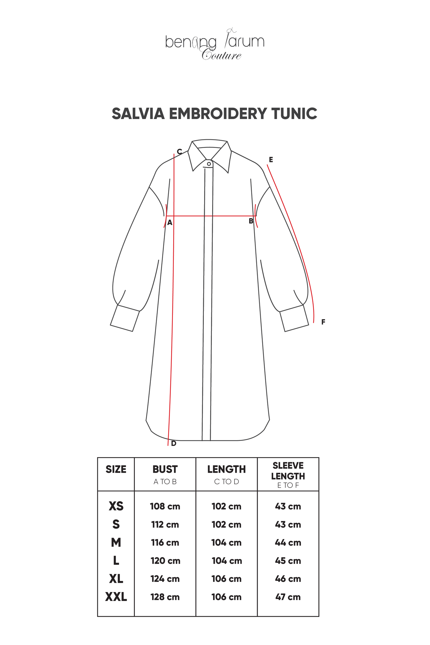 Salvia Embroidery Tunic - Navy