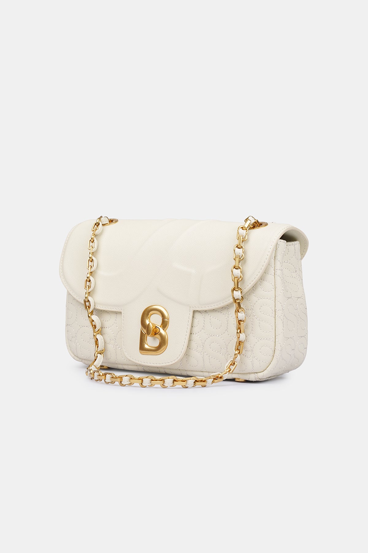 Aluna Leather Flap Bag Medium - Bone