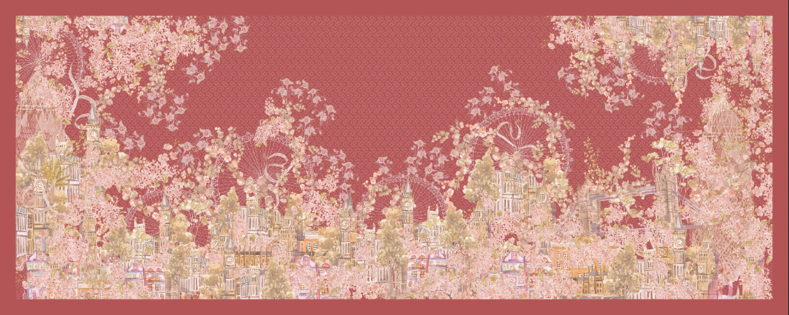 British 2 Satin Shawl - Phone Box