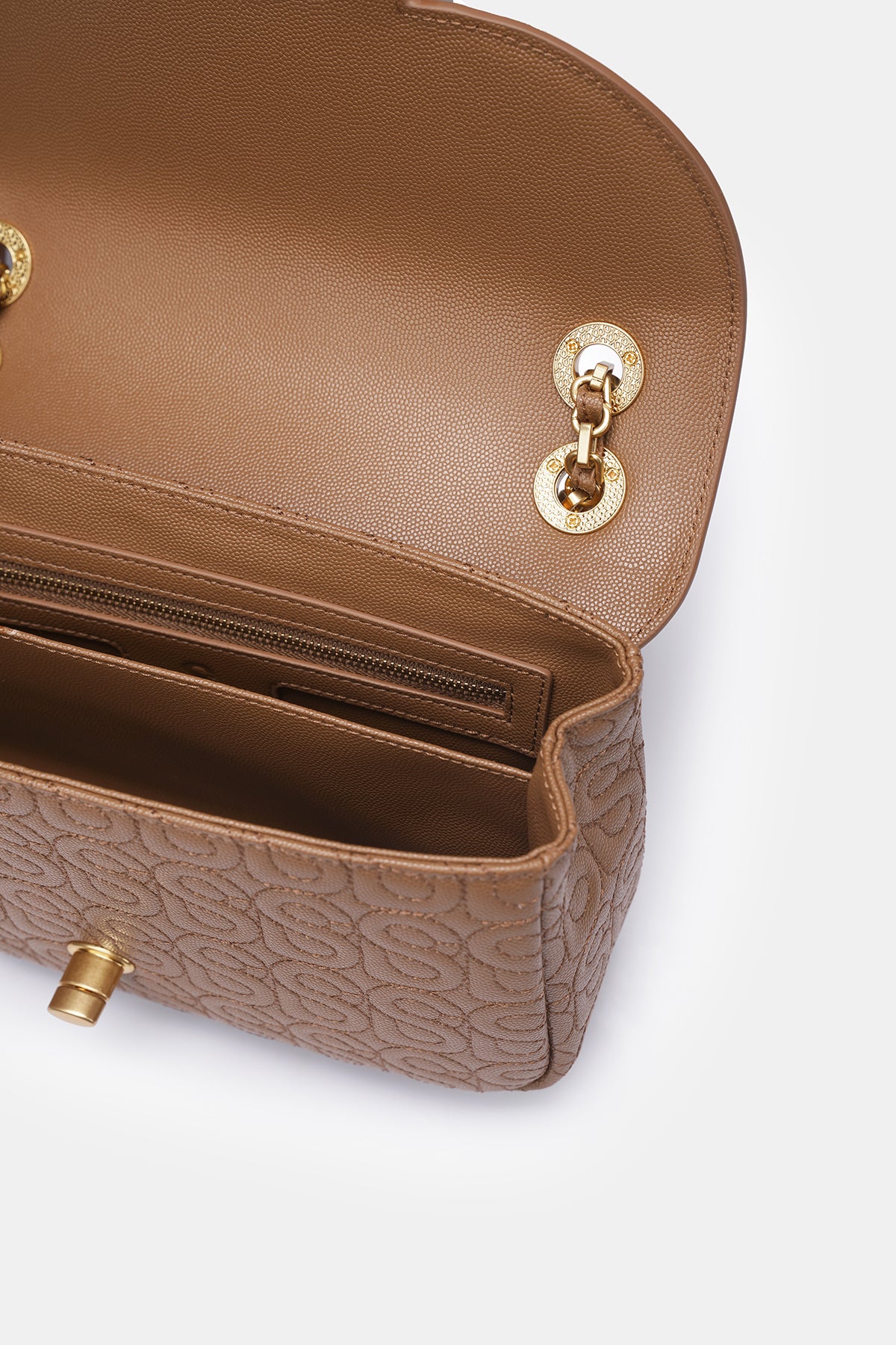 Aluna Leather Flap Bag Medium - Caramel