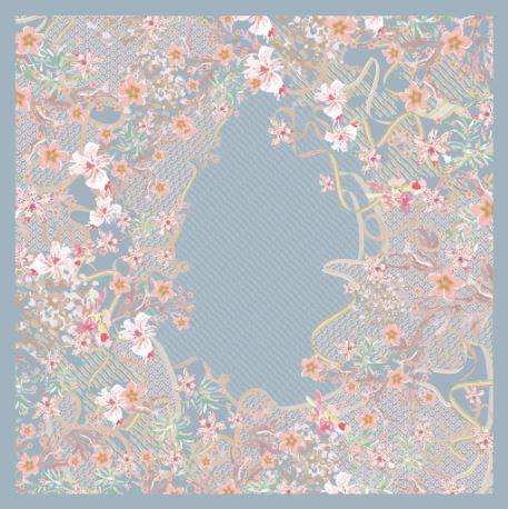 Paradiso Satin Shawl - Forget-Me-Nots