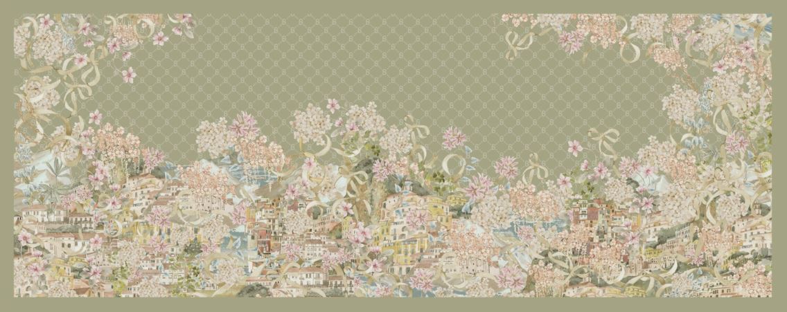 Como Satin Shawl - Pistachio