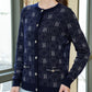 Lucy Cardigan - Navy/Silver