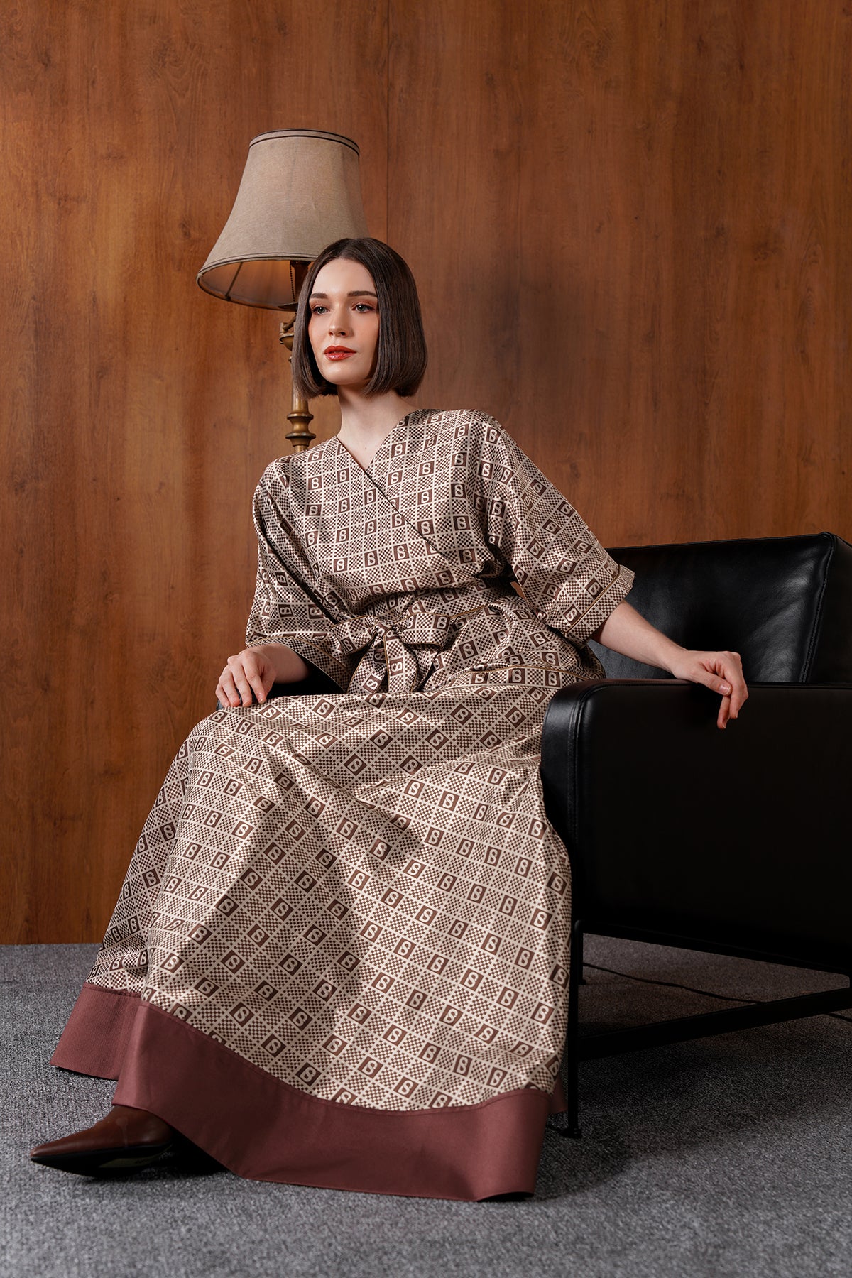 Plaid Jacquard Skirt - Bronze
