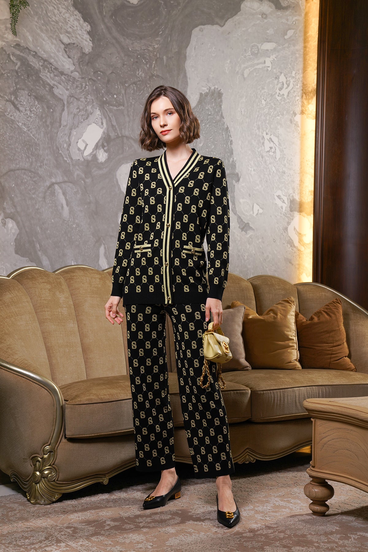 Blair Monogram Pantolon - Siyah