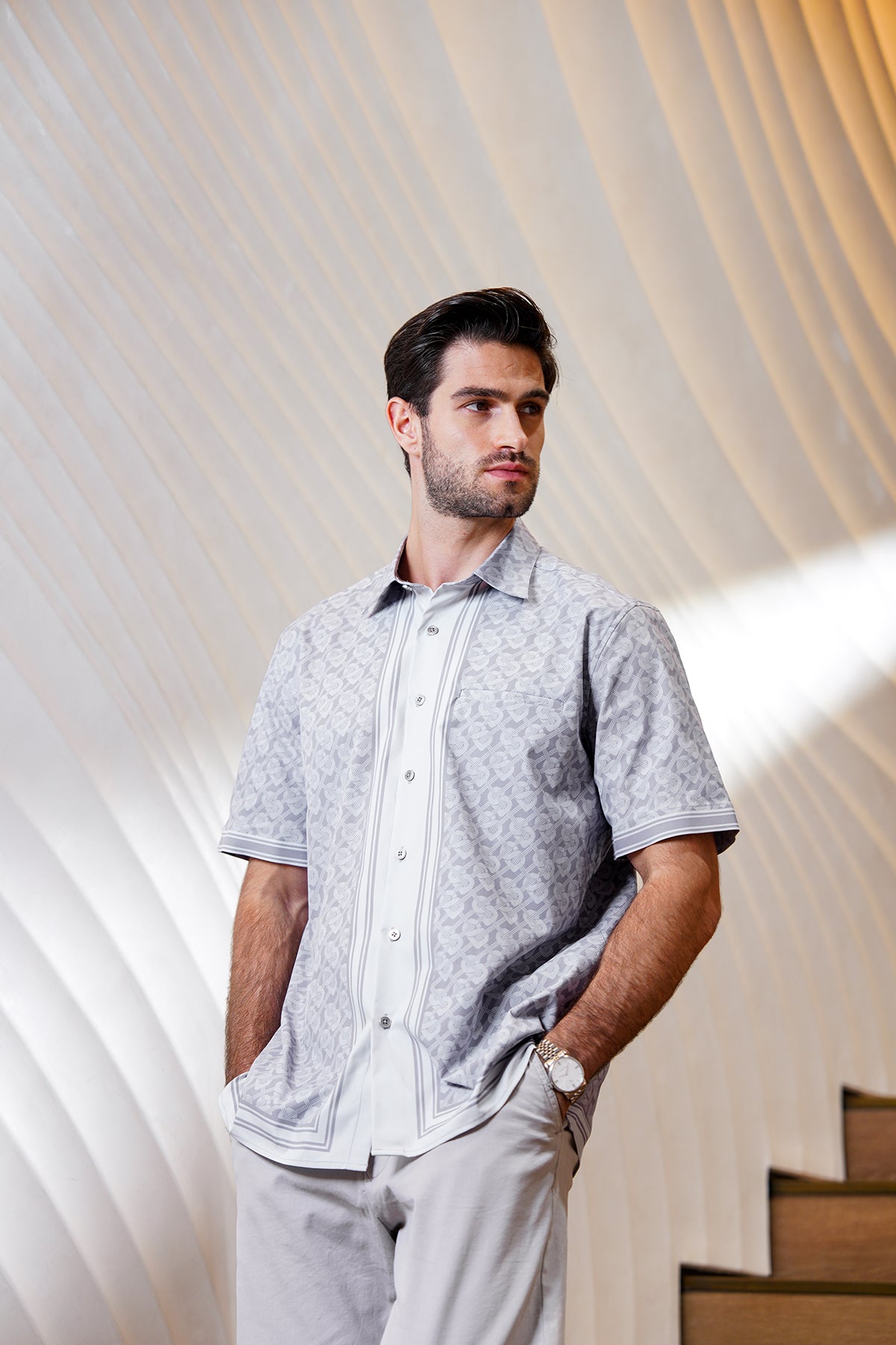 Hasır Erkek Gömlek - Gri