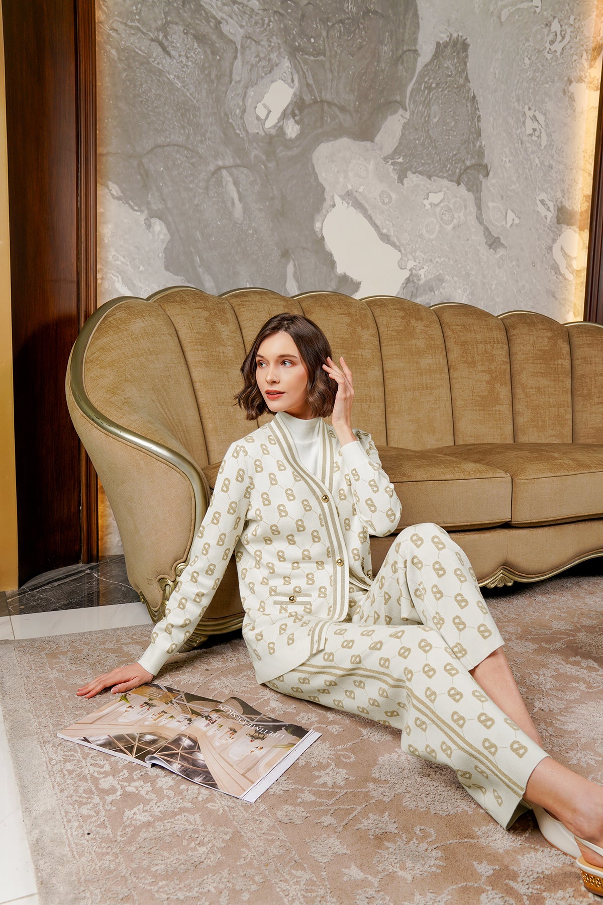 Blair Monogram Pantolon - Beyaz