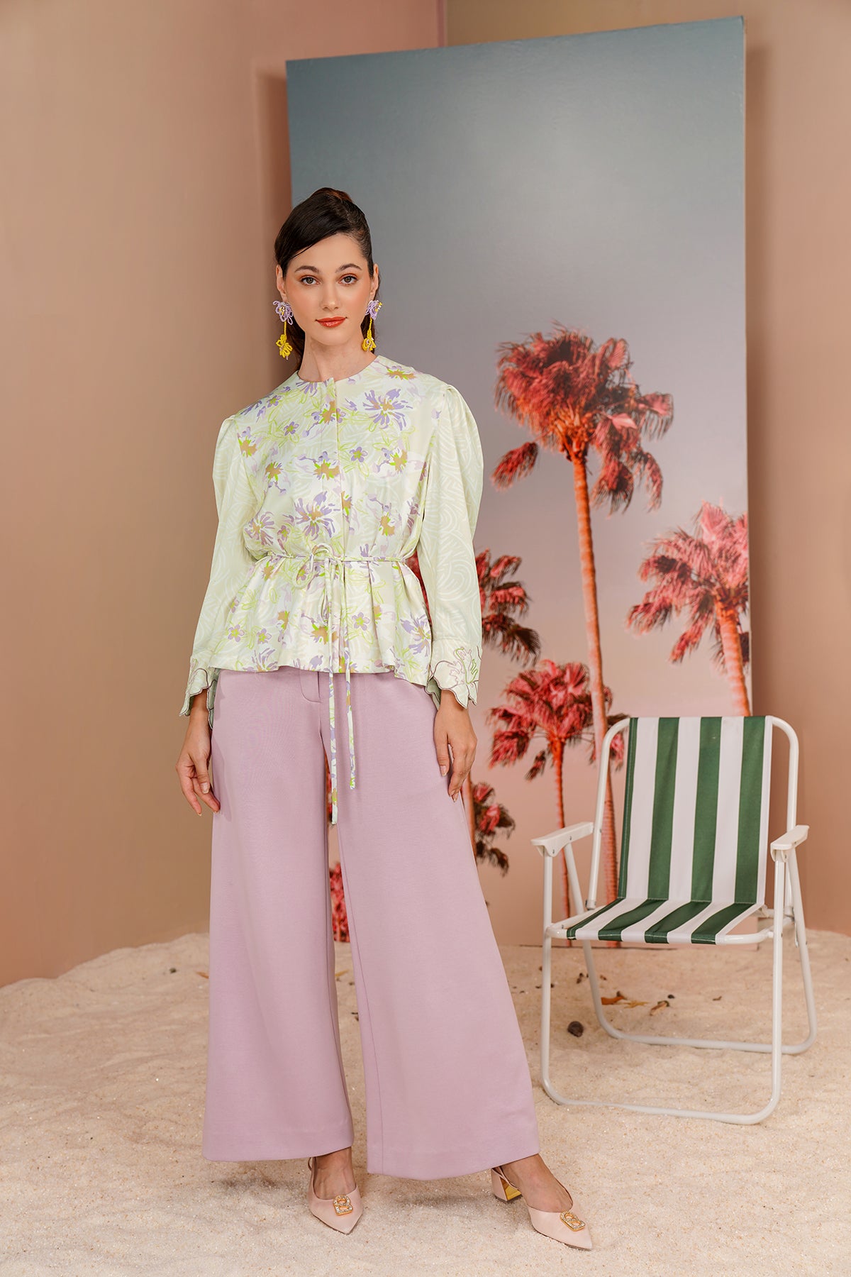 Buttonscarves X Jovian Paradiso Phoebe Blouse In Cannoli Cream