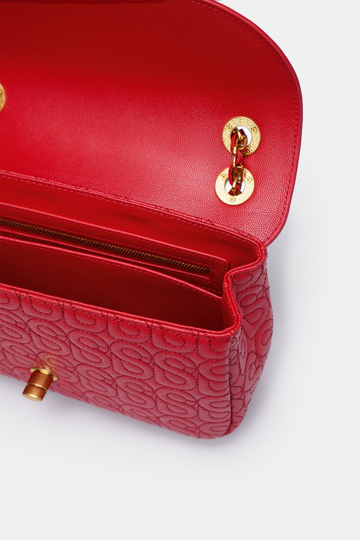 Aluna Leather Flap Bag Medium - Red