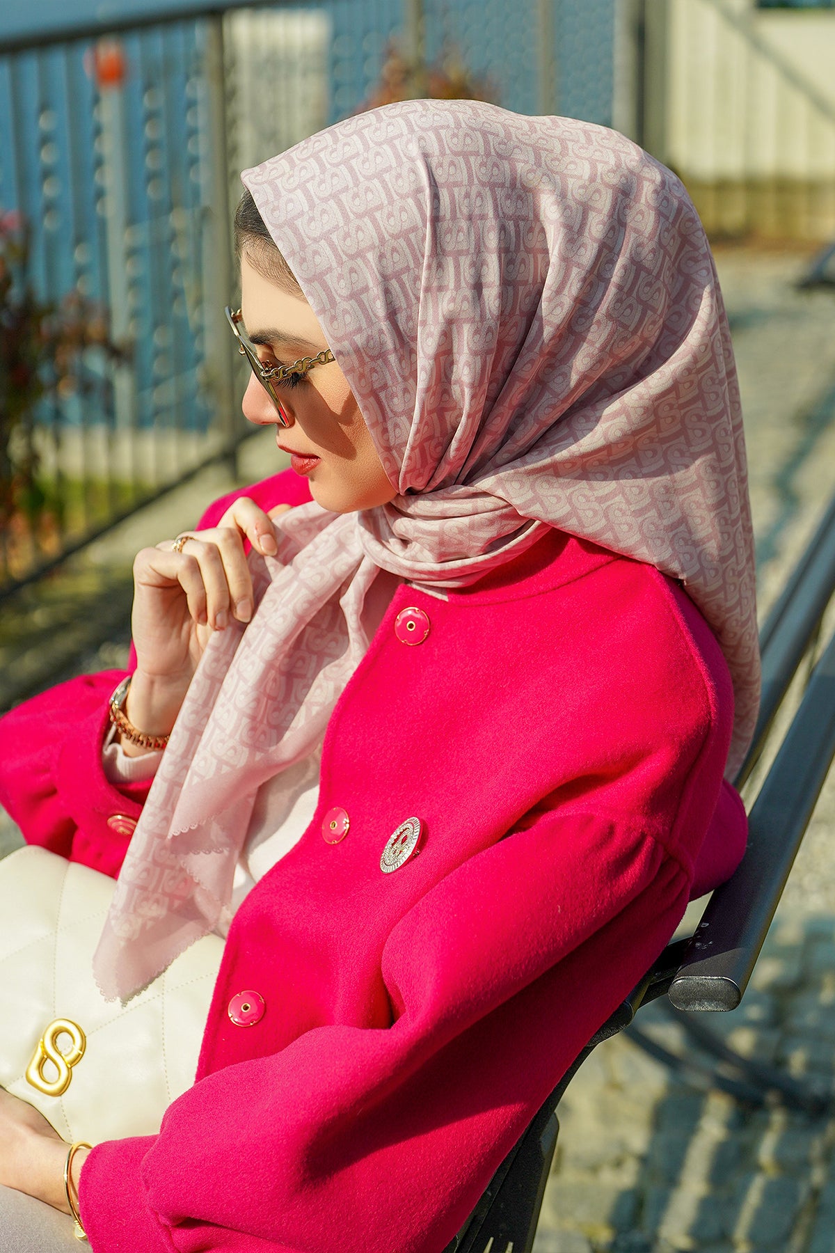 Bimu Voile Square - Adobe Rose