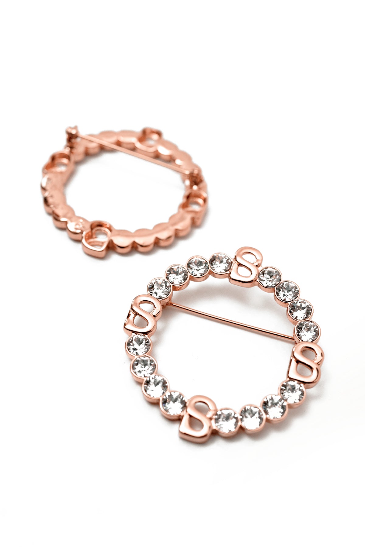 Anna Round Brooch - Rose Gold