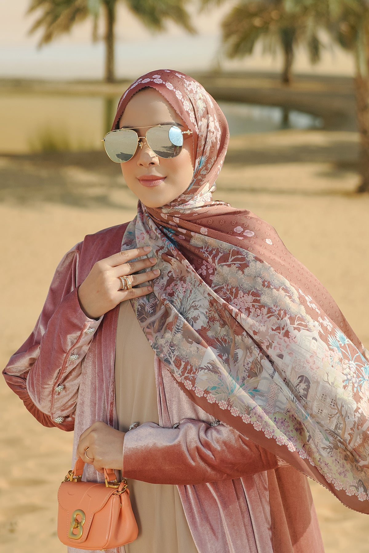 Al Qasr Satin Shawl - Saffron