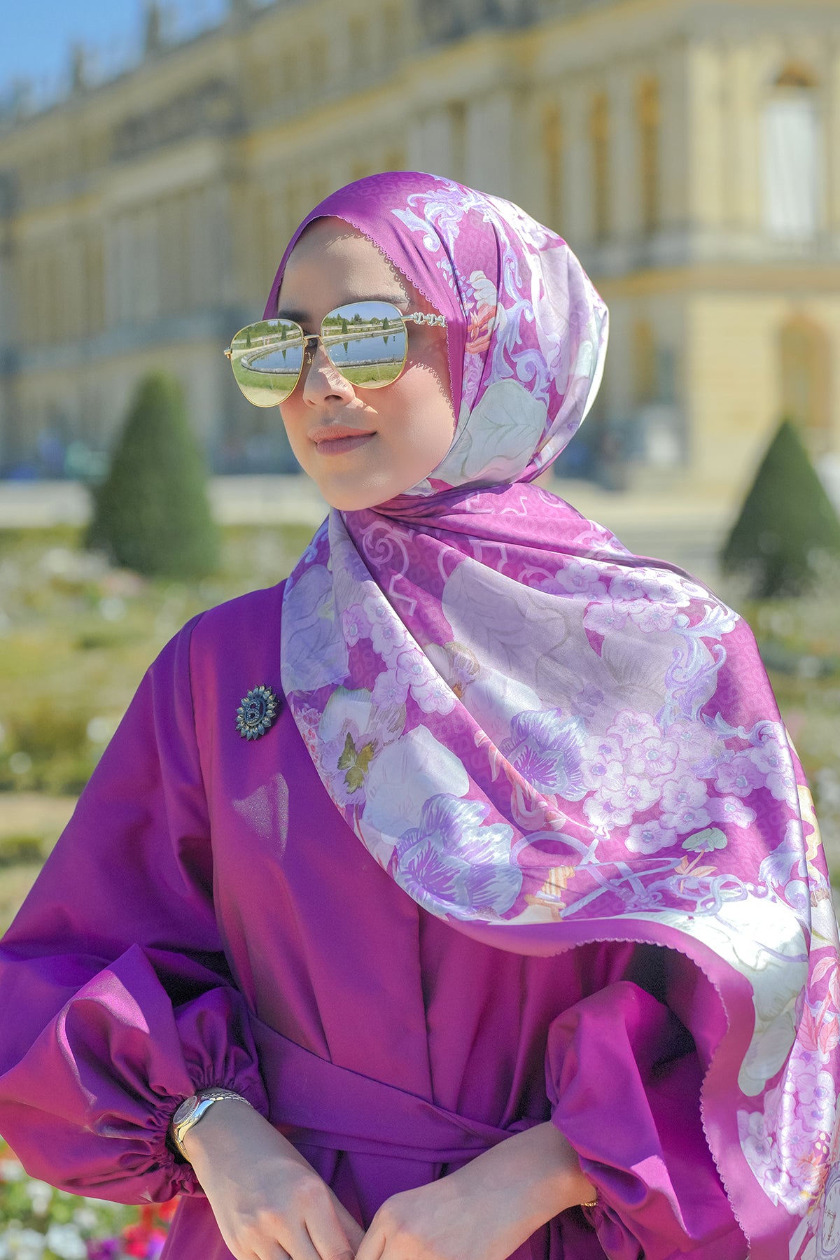 Harikalar Diyarı Saten Şal - Üzüm Suyu