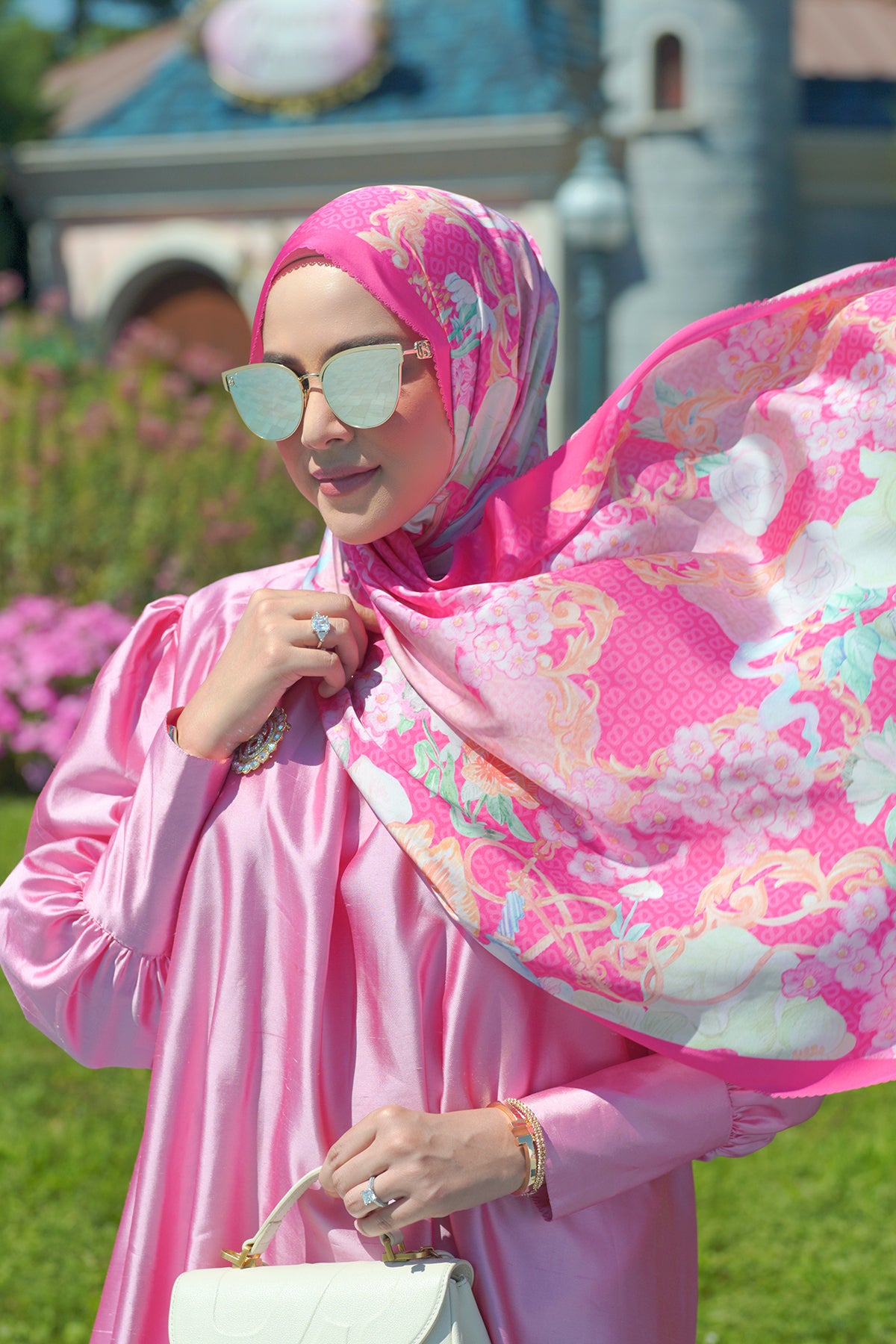 Harikalar Diyarı Saten Şal - Ahududu