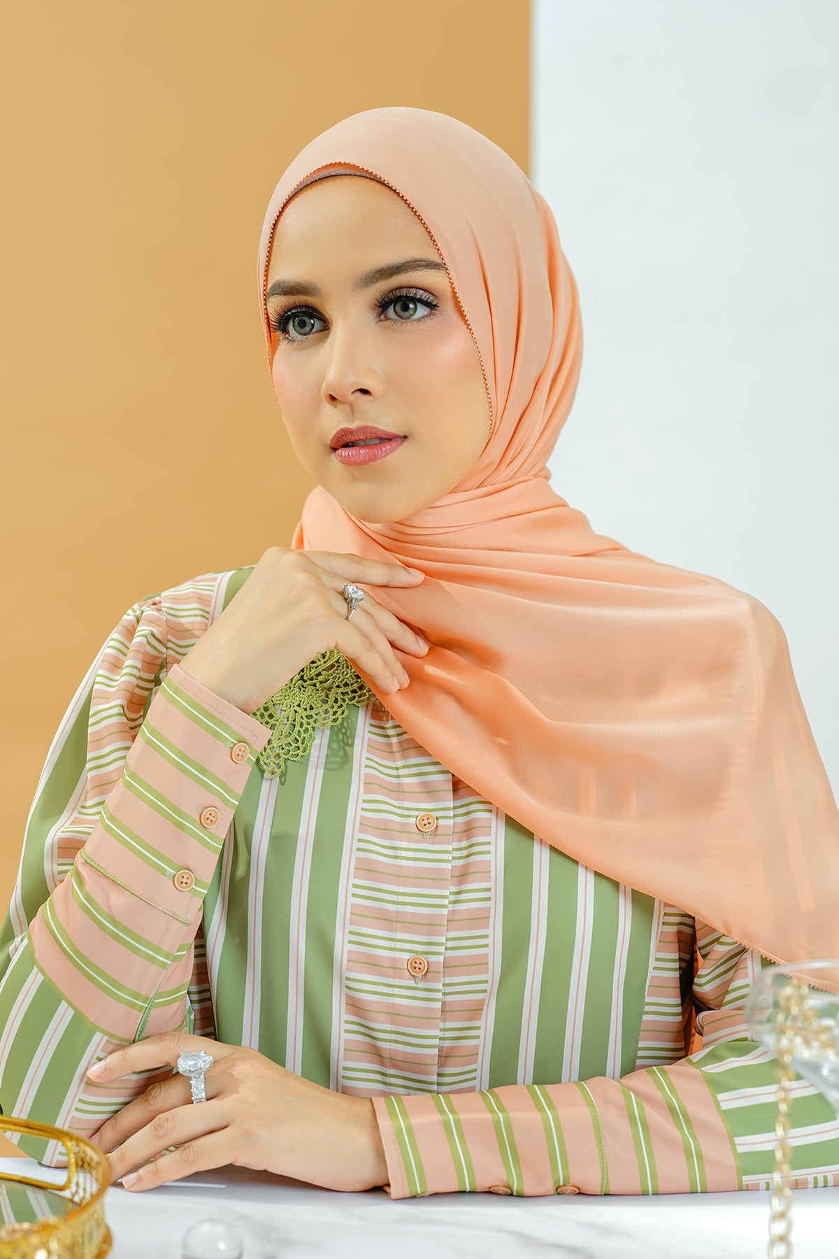 Zara Shawl - Peach Squash