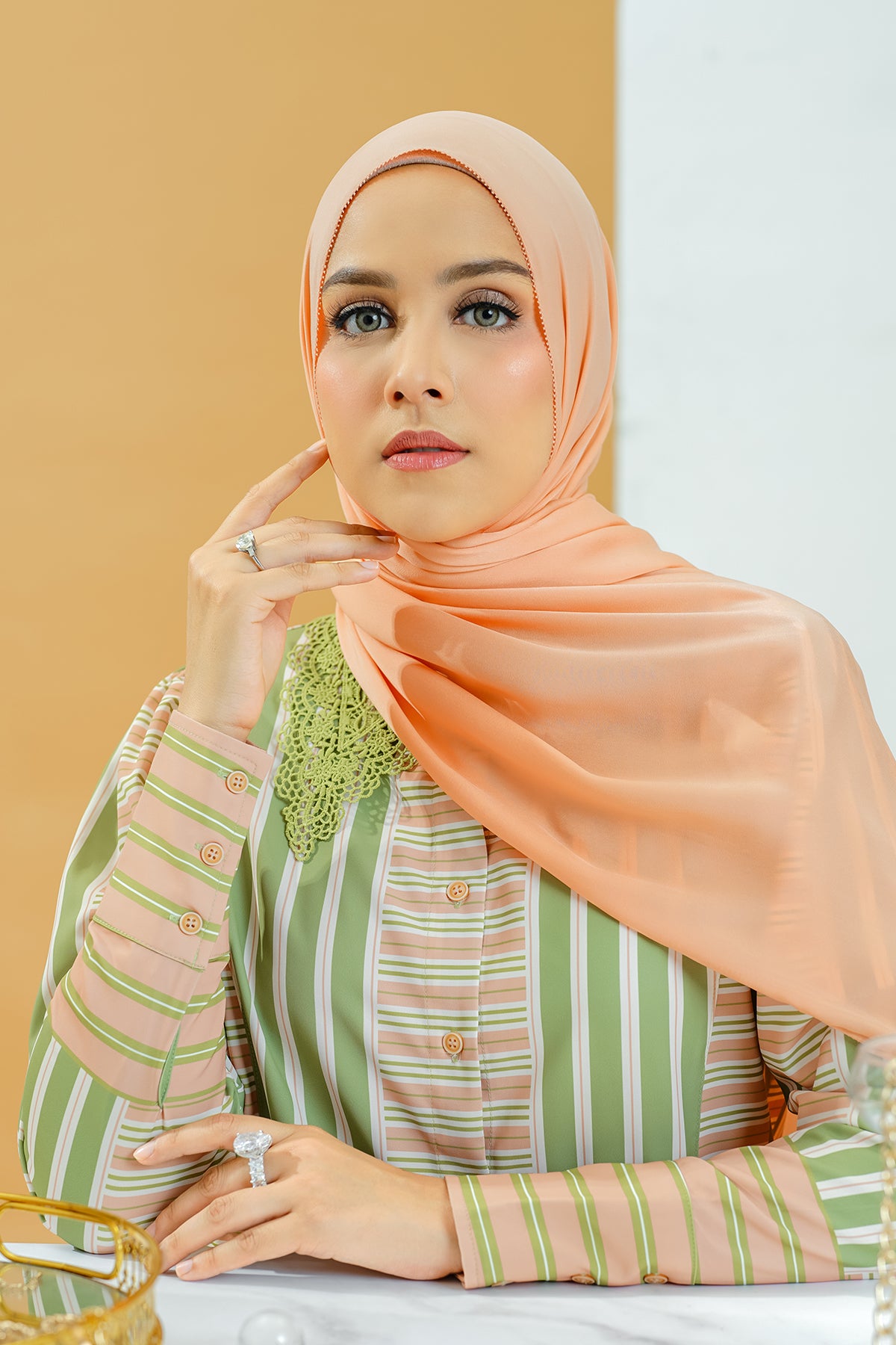 Zara Shawl - Peach Squash
