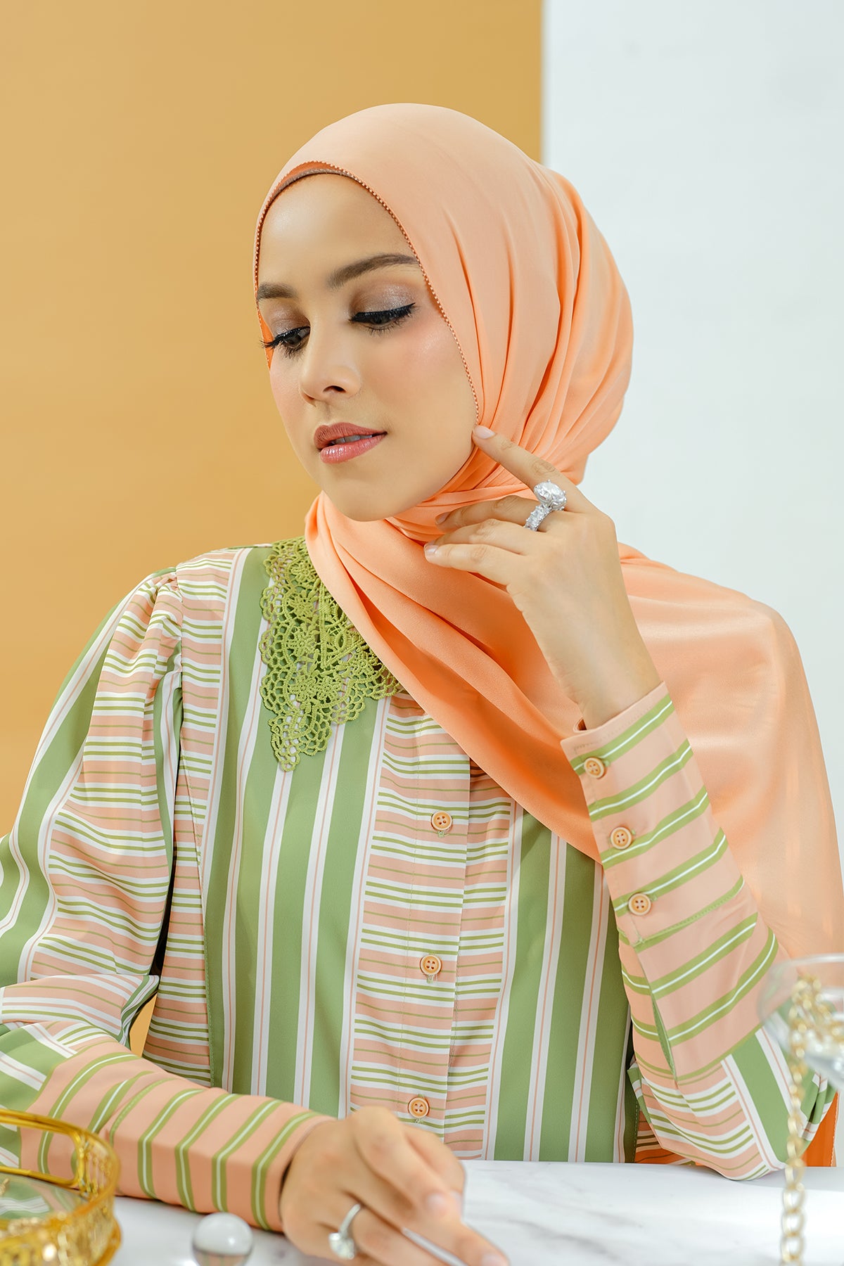 Zara Shawl - Peach Squash
