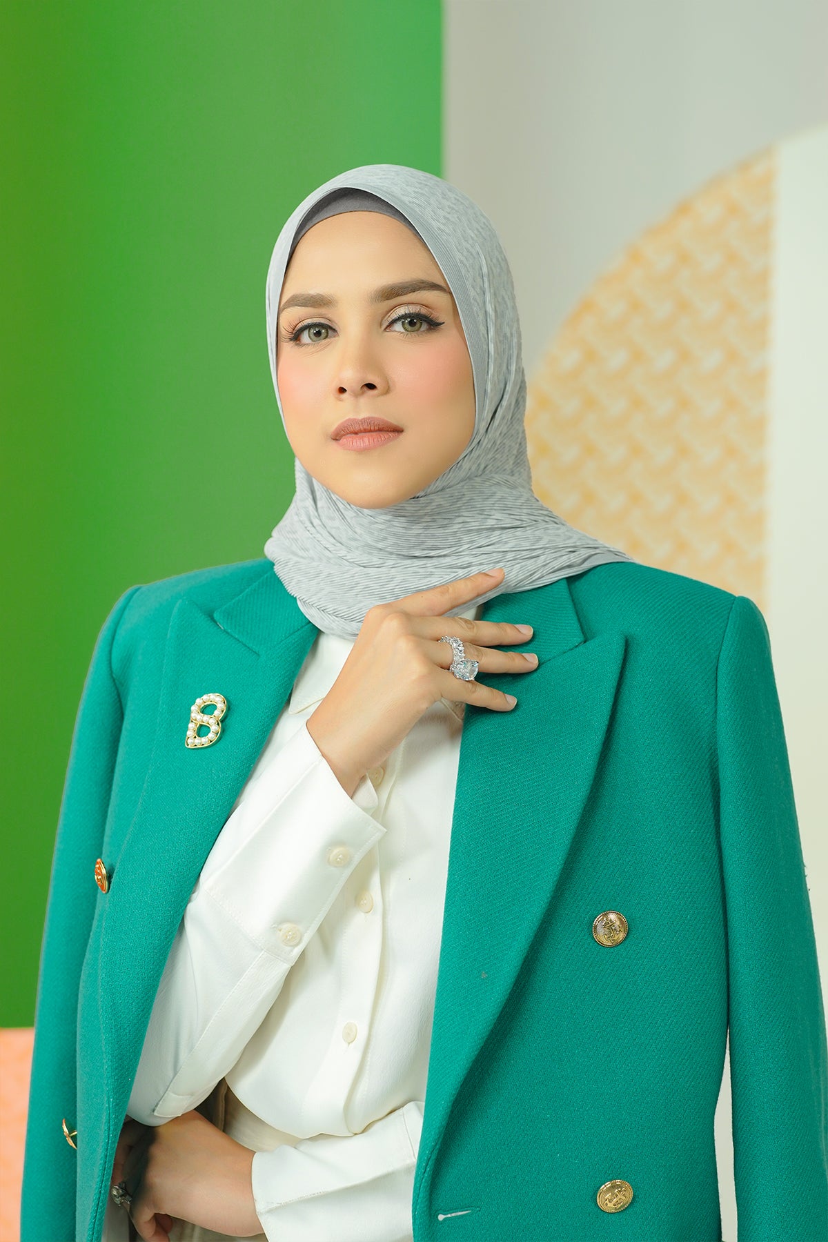 Bimu Pleated Shawl - Storm