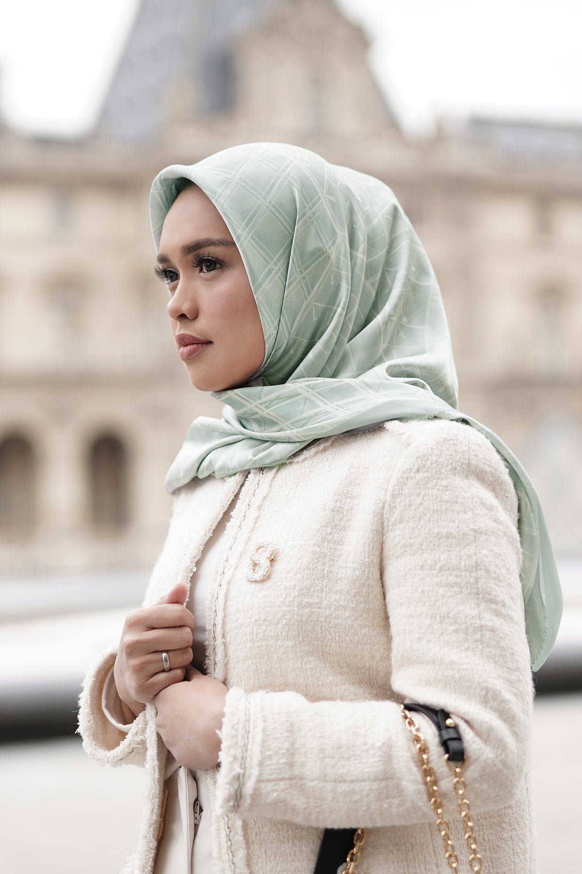 Louvre Series Satin Square - Sage