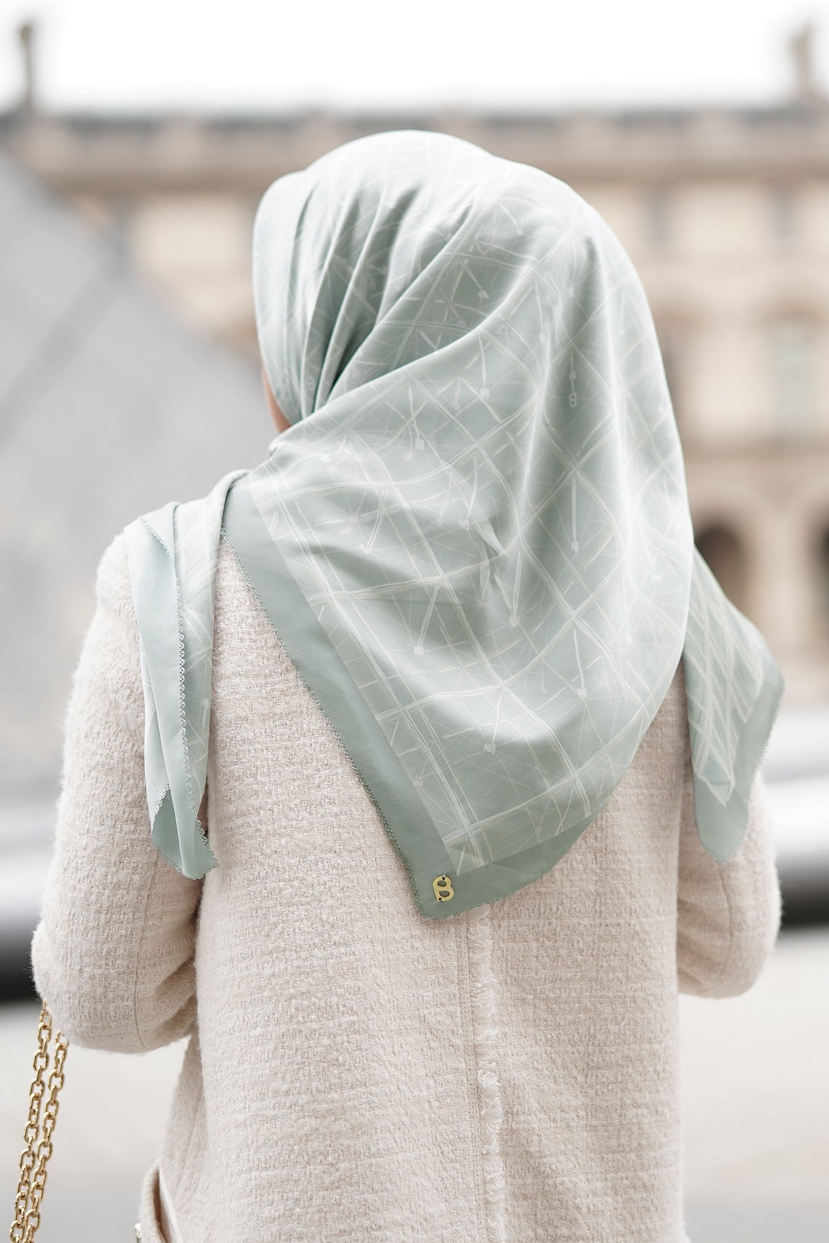 Louvre Series Satin Square - Sage