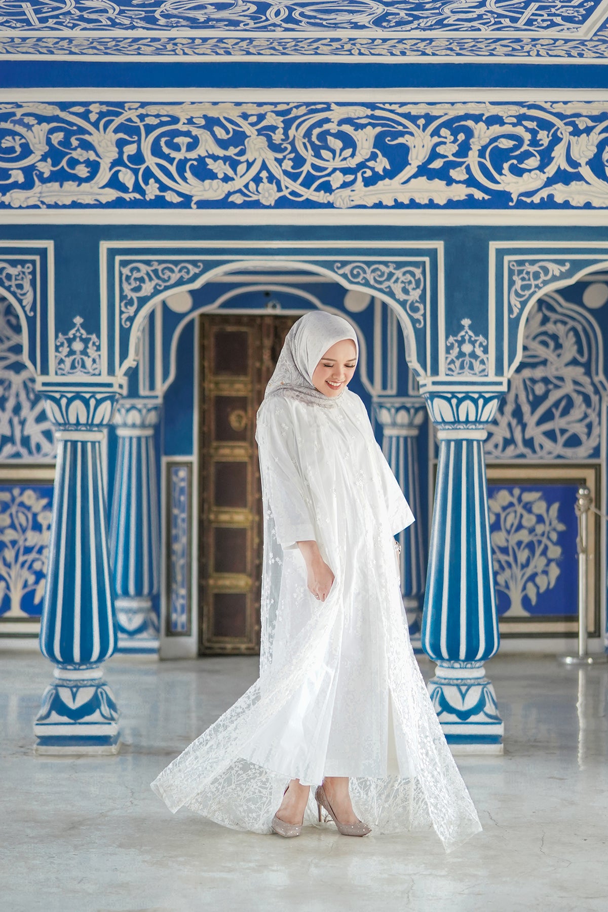 Maharani Voal Square - White