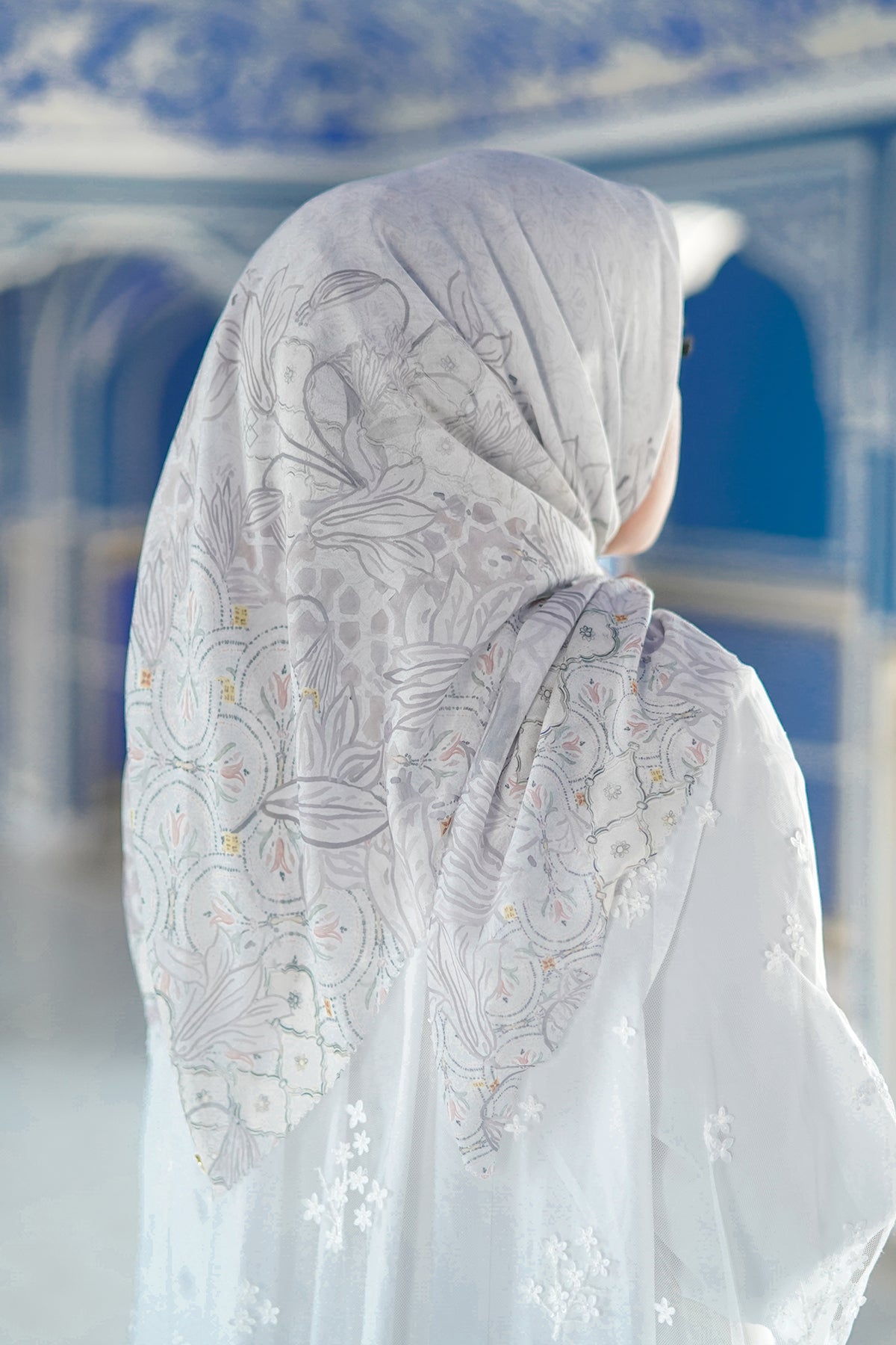 Maharani Voal Square - White