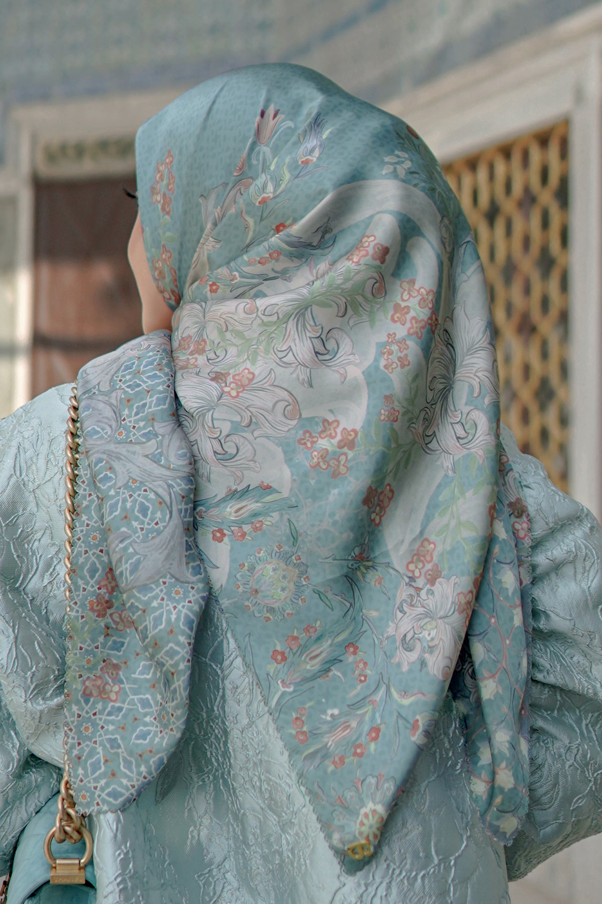 The Topkapi Satin Square - Turquoise