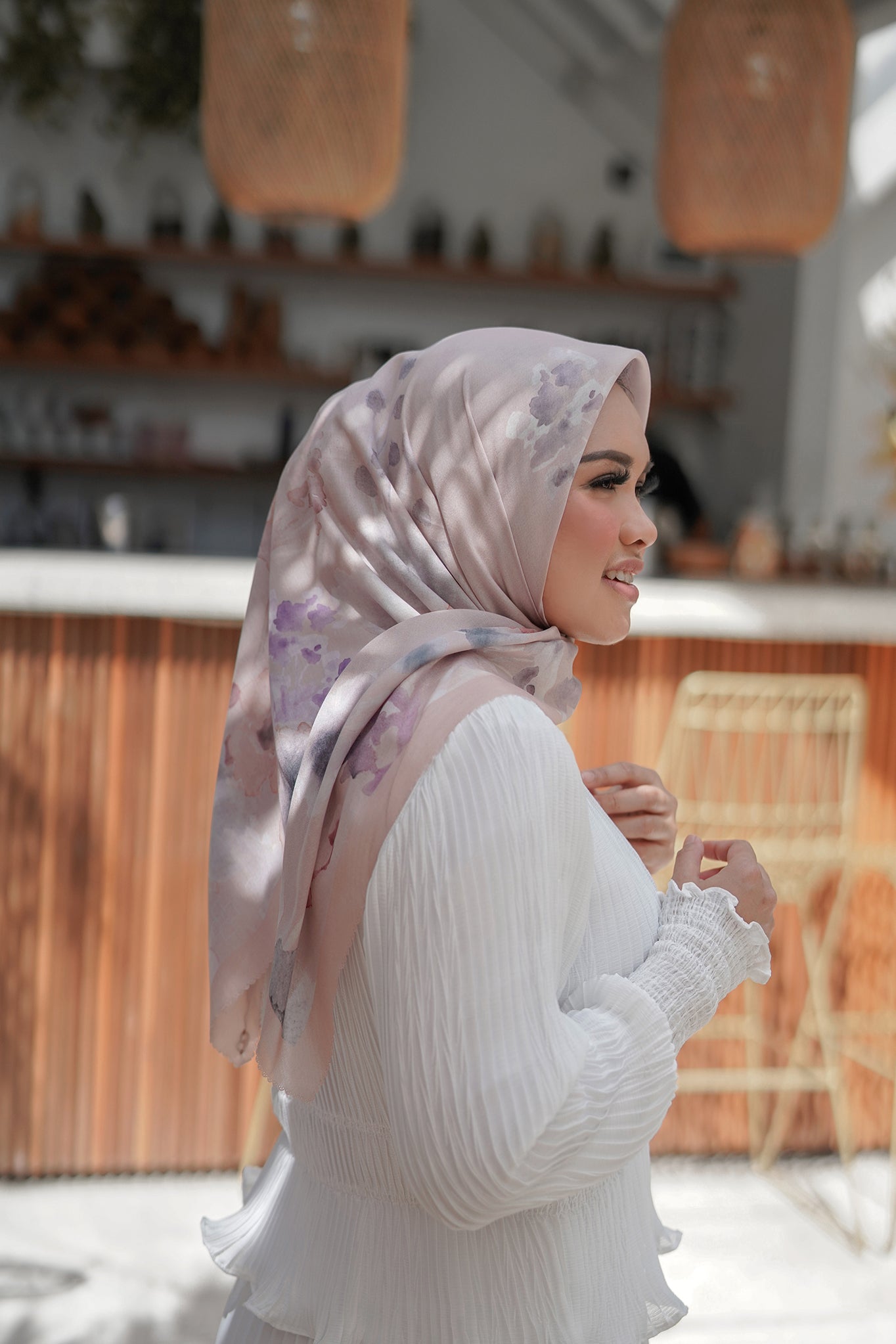 Asoka Voal Square - Peach