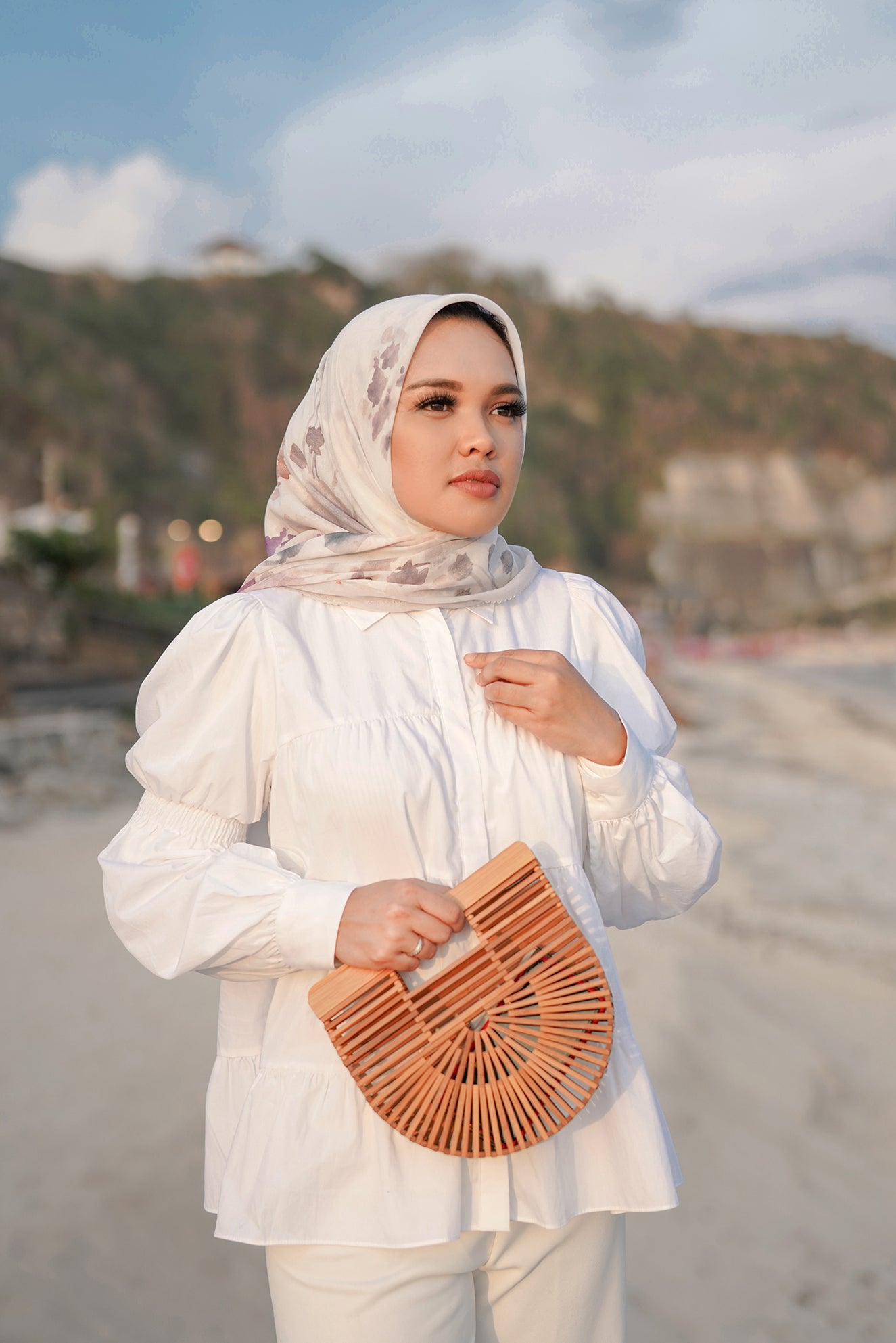 Asoka Voal Square - Pearl