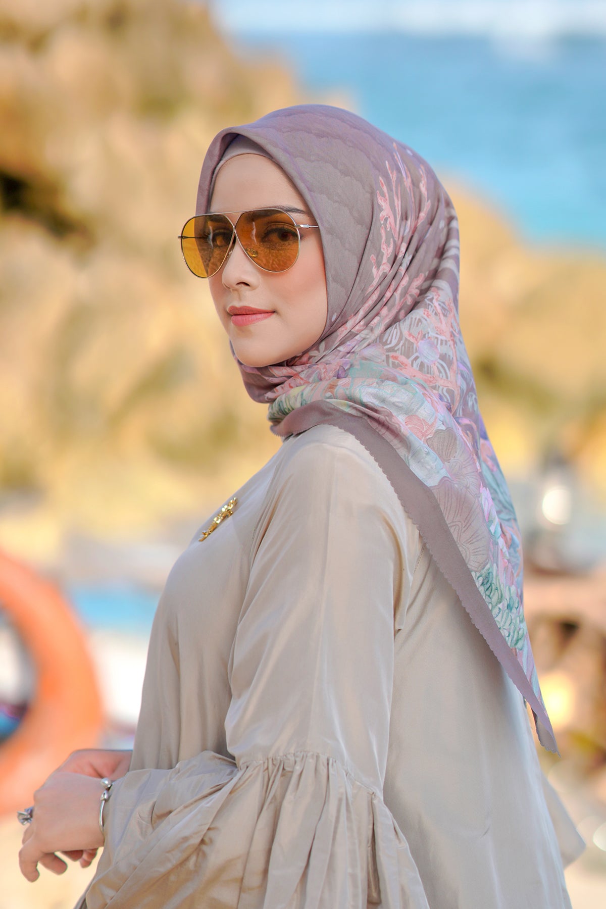 The Little Mermaid Square - Taupe