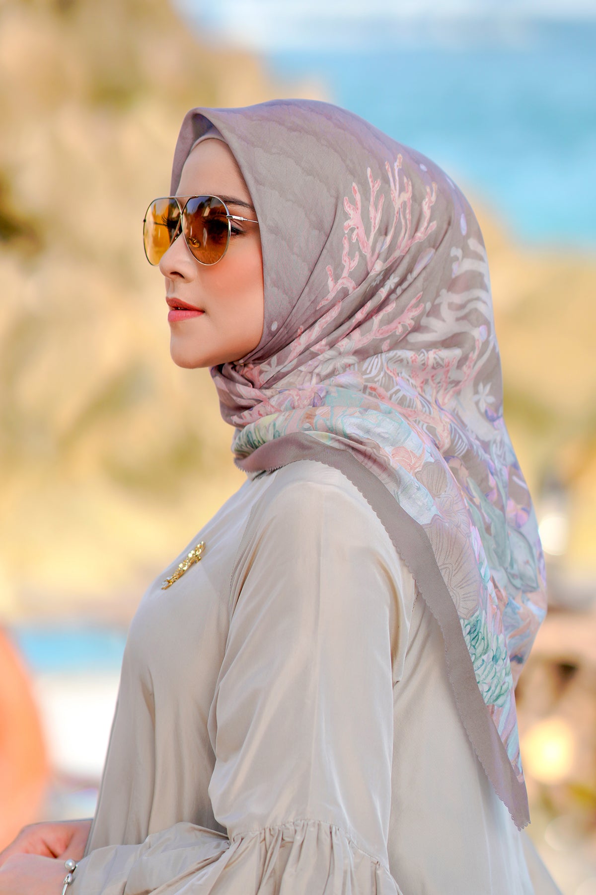 The Little Mermaid Square - Taupe