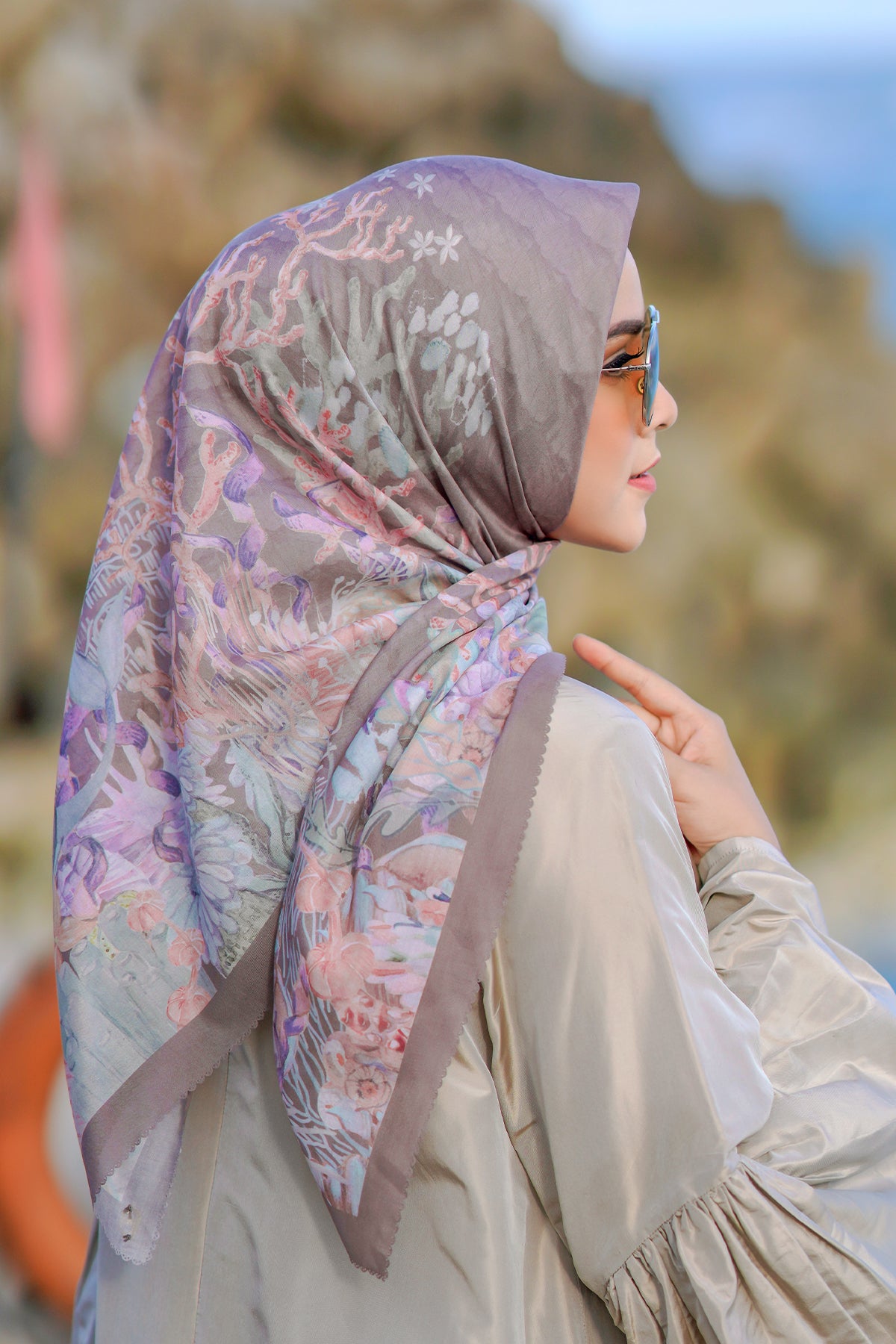 The Little Mermaid Square - Taupe