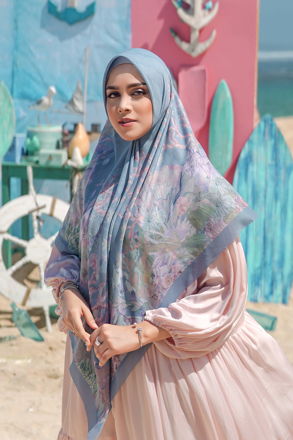 The Little Mermaid Voal Square XL - Blue