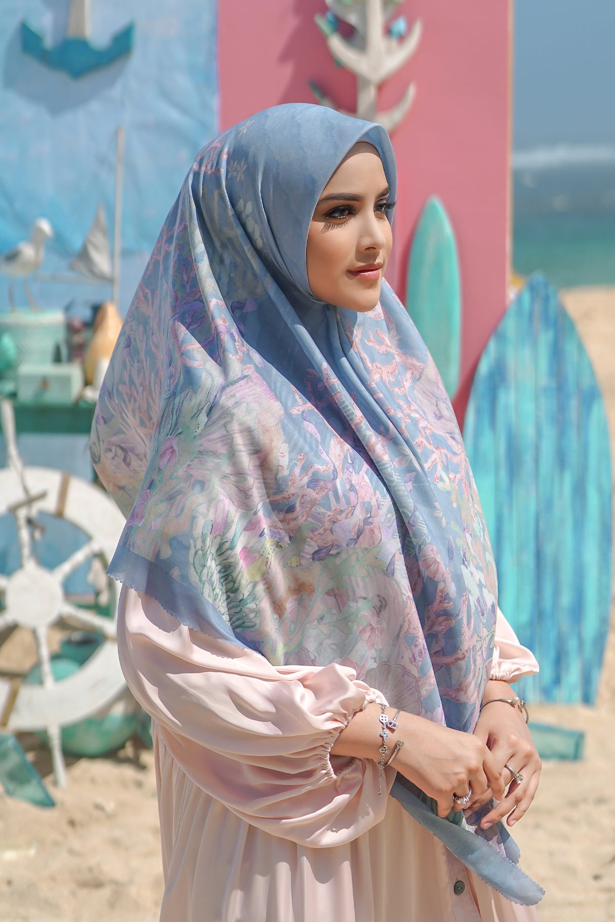 The Little Mermaid Voal Square XL - Blue