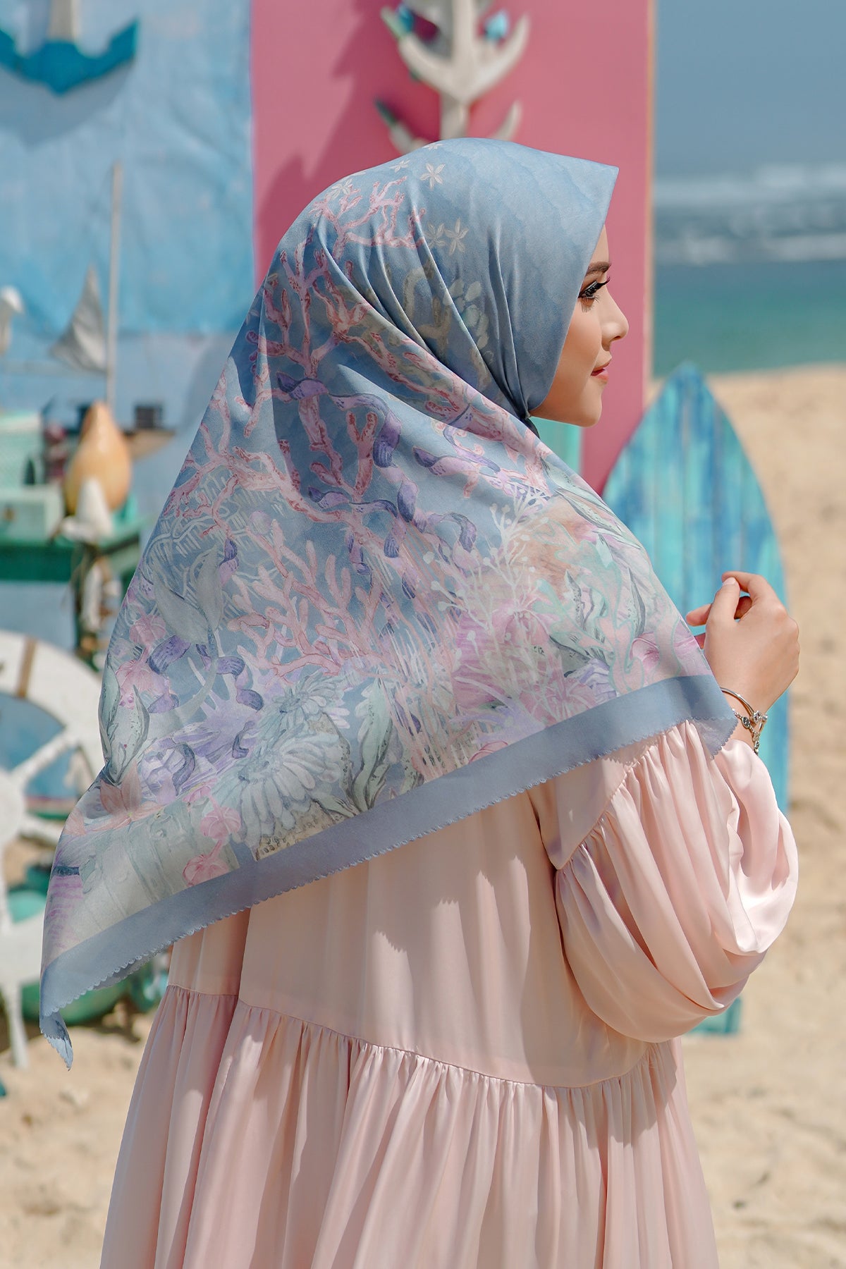 The Little Mermaid Voal Square XL - Blue