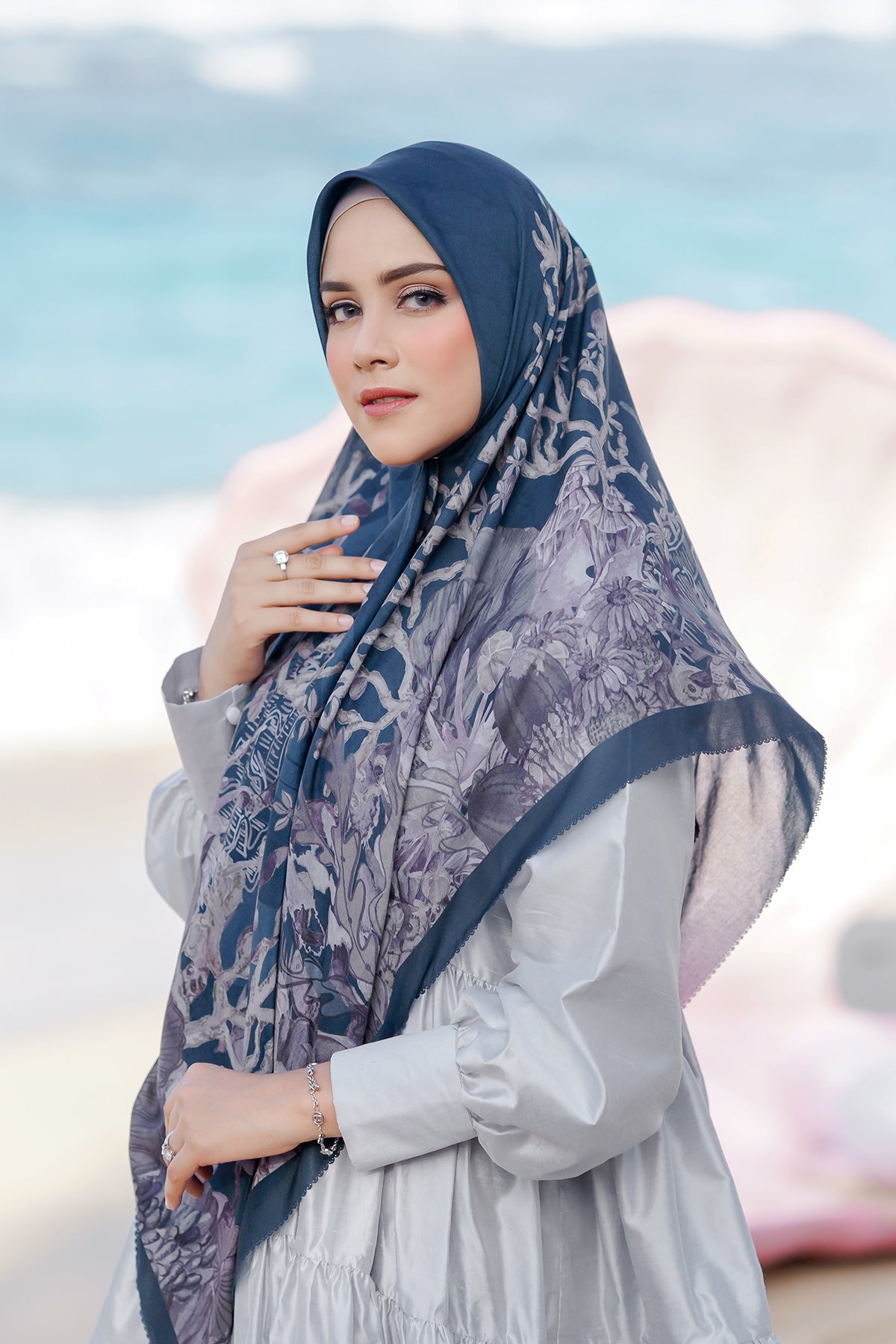 The Little Mermaid Voal Square XL - Deep Ocean