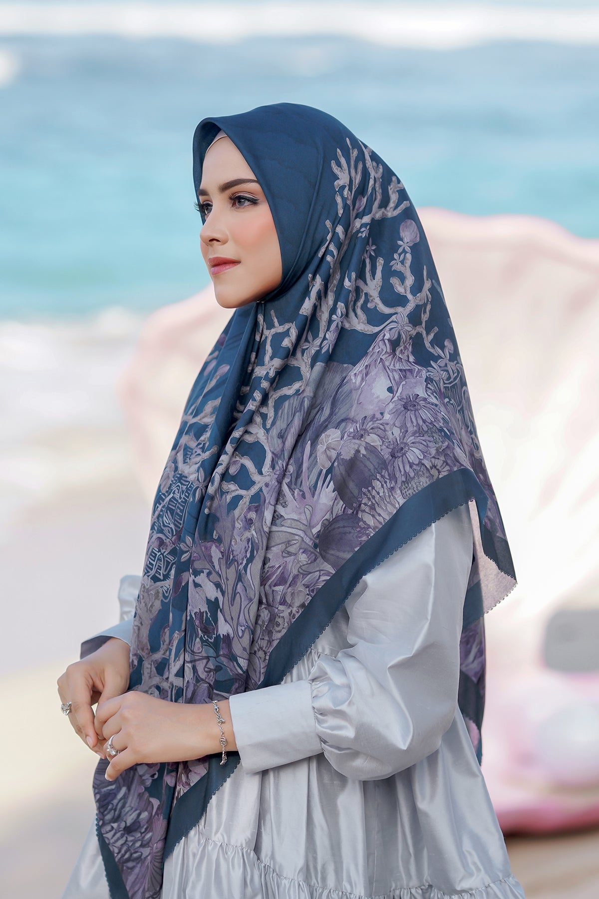 The Little Mermaid Voal Square XL - Deep Ocean