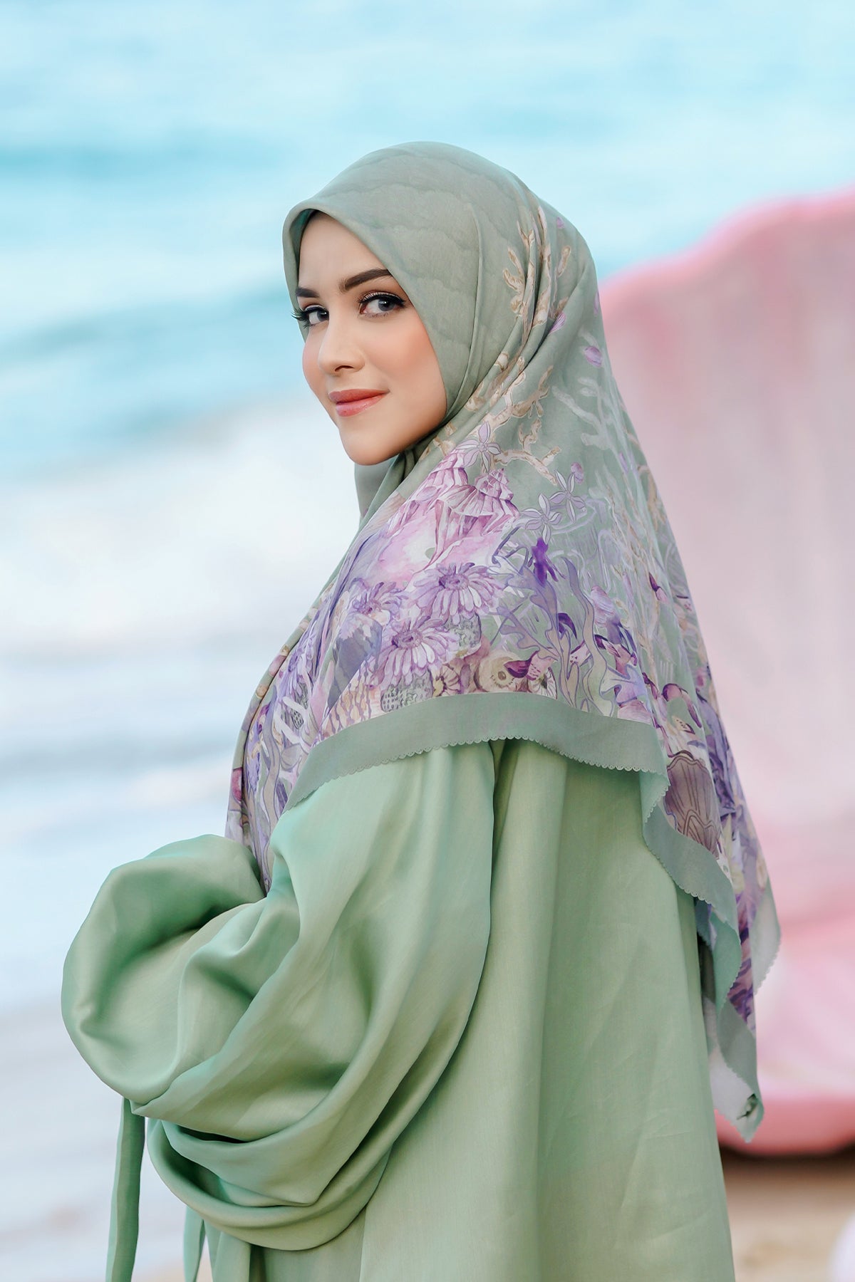 The Little Mermaid Voal Square XL - Seaweed