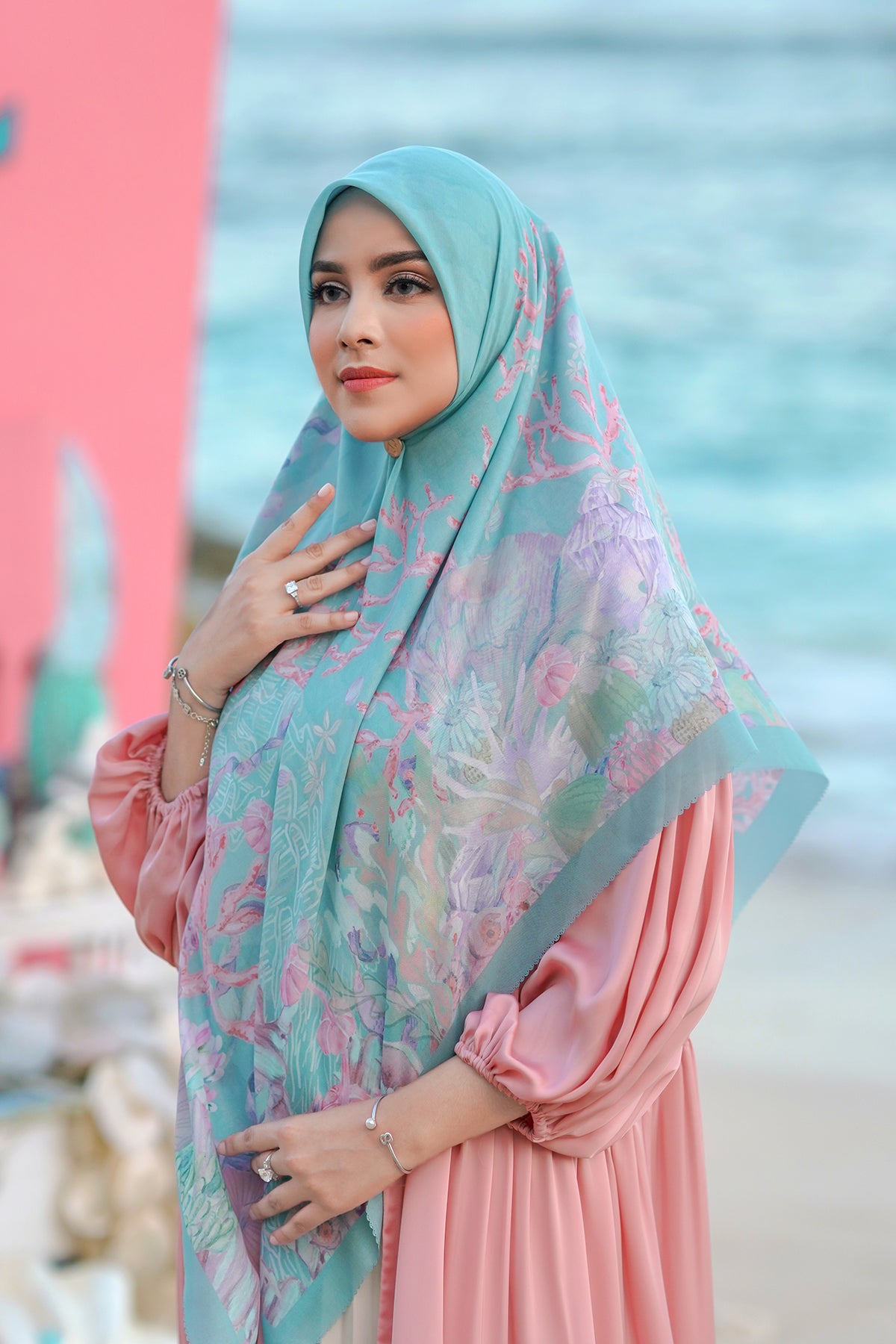 The Little Mermaid Voal Square XL - Teal