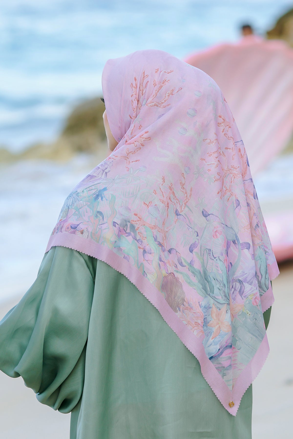 The Little Mermaid Voal Square XL - Tea Rose