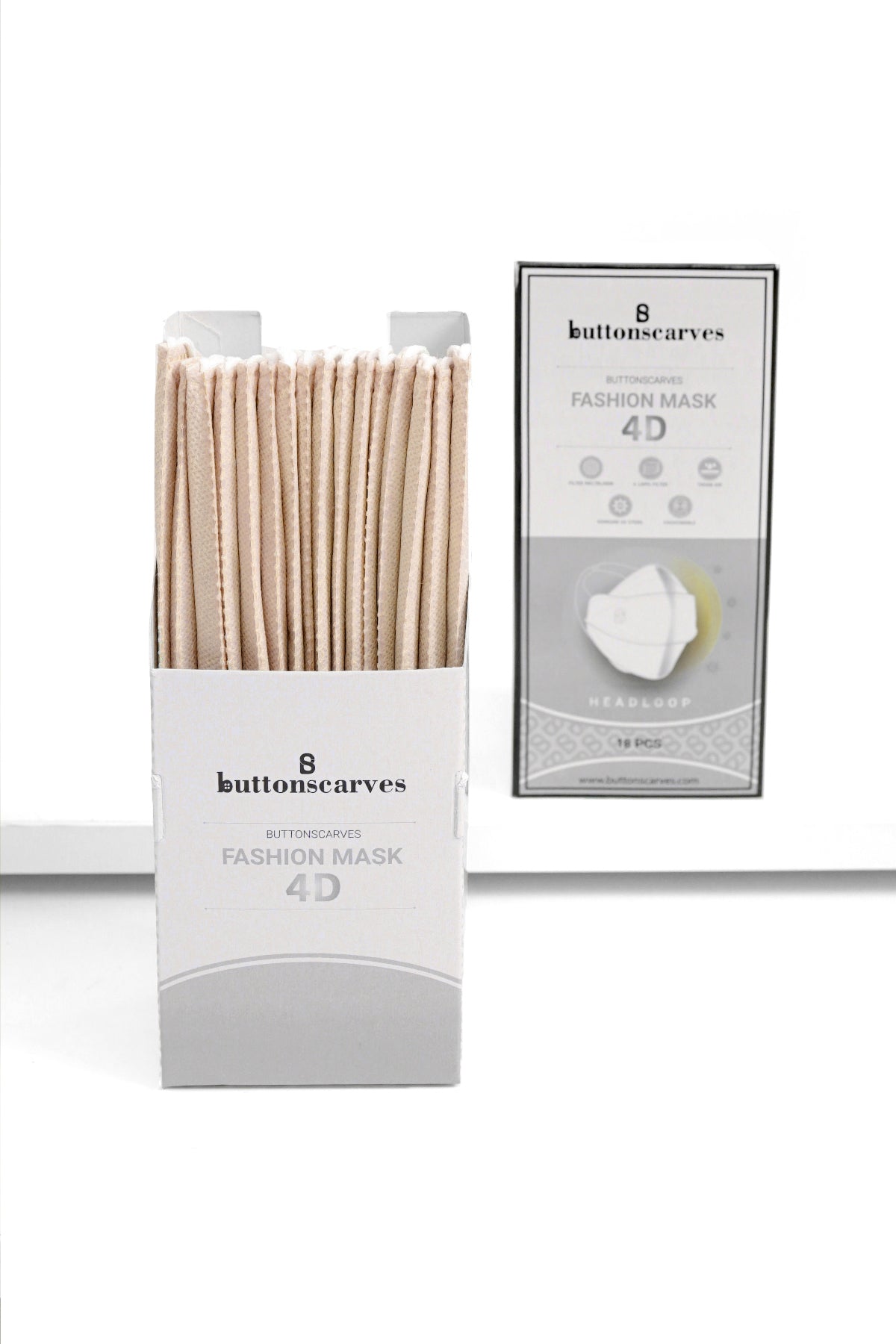 Buttonscarves Disposable Mask - Nougat