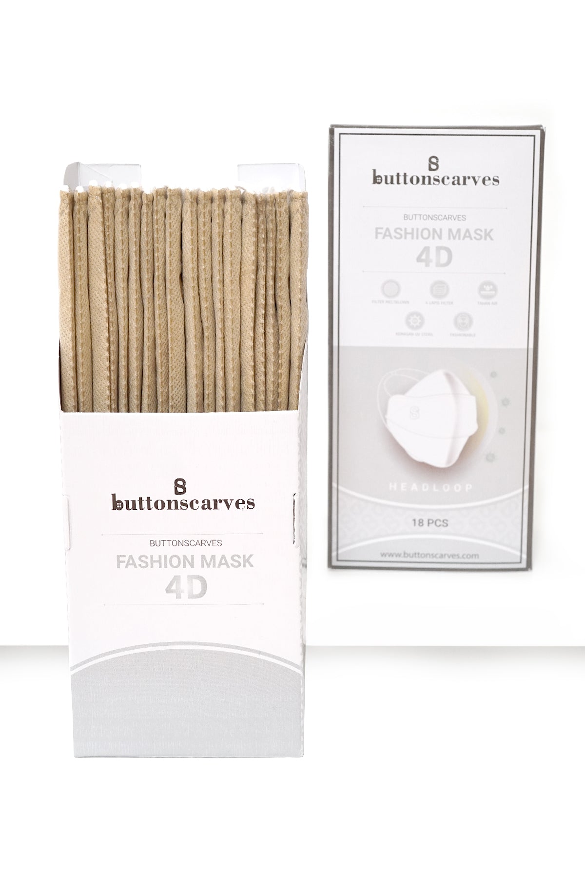 Buttonscarves Disposable Mask - Oat