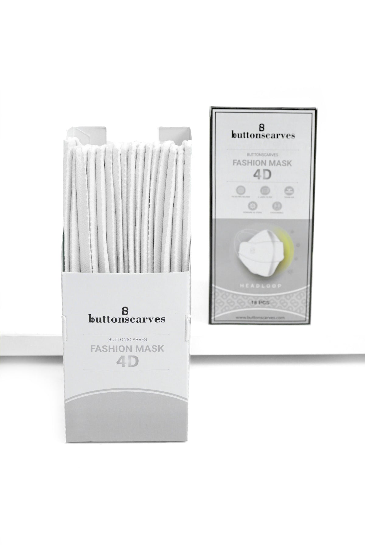 Buttonscarves Disposable Mask - White