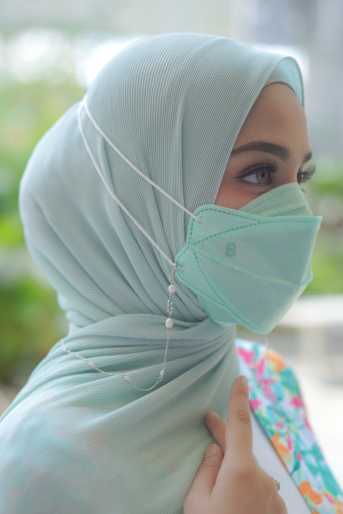 Buttonscarves Tek Kullanımlık Maske - Nane