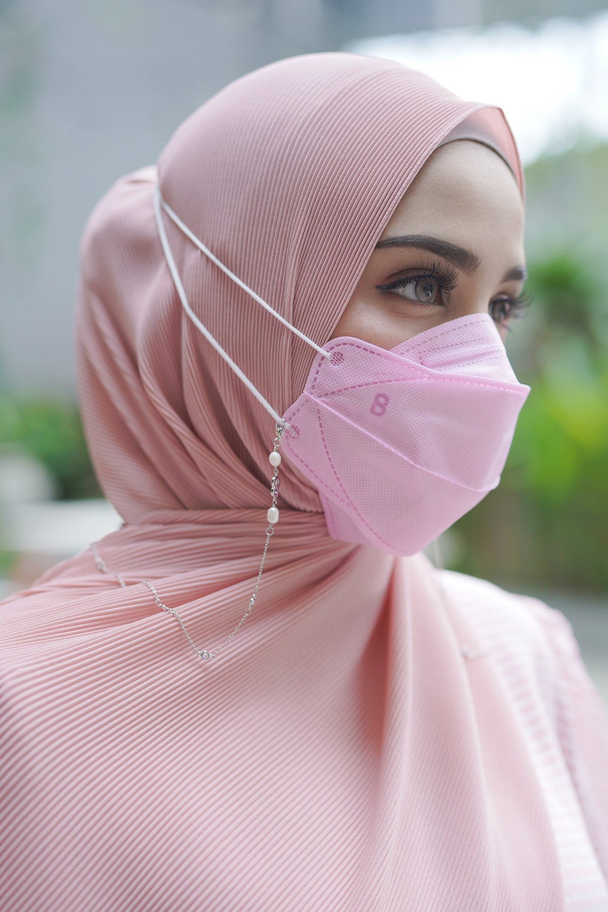 Buttonscarves Tek Kullanımlık Maske - Pembe