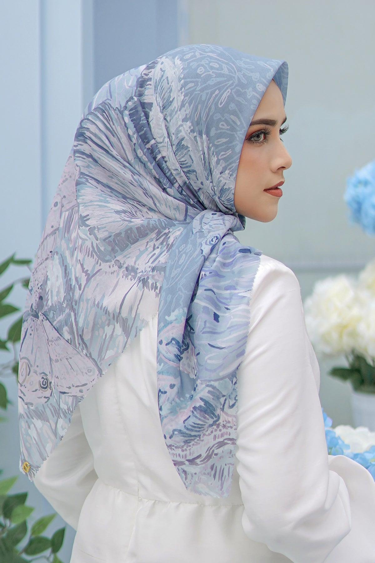 The Farsha Voal Square - Aqua