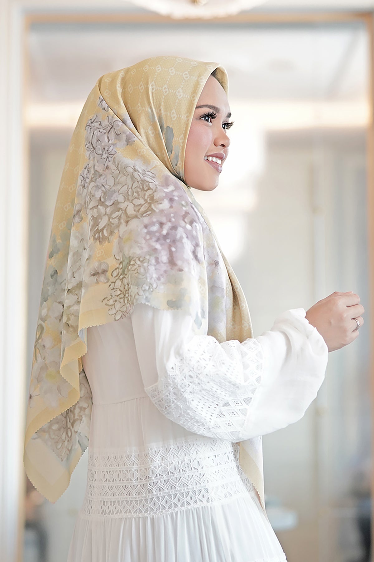 Hydrangea Voal Square XL - Jaune