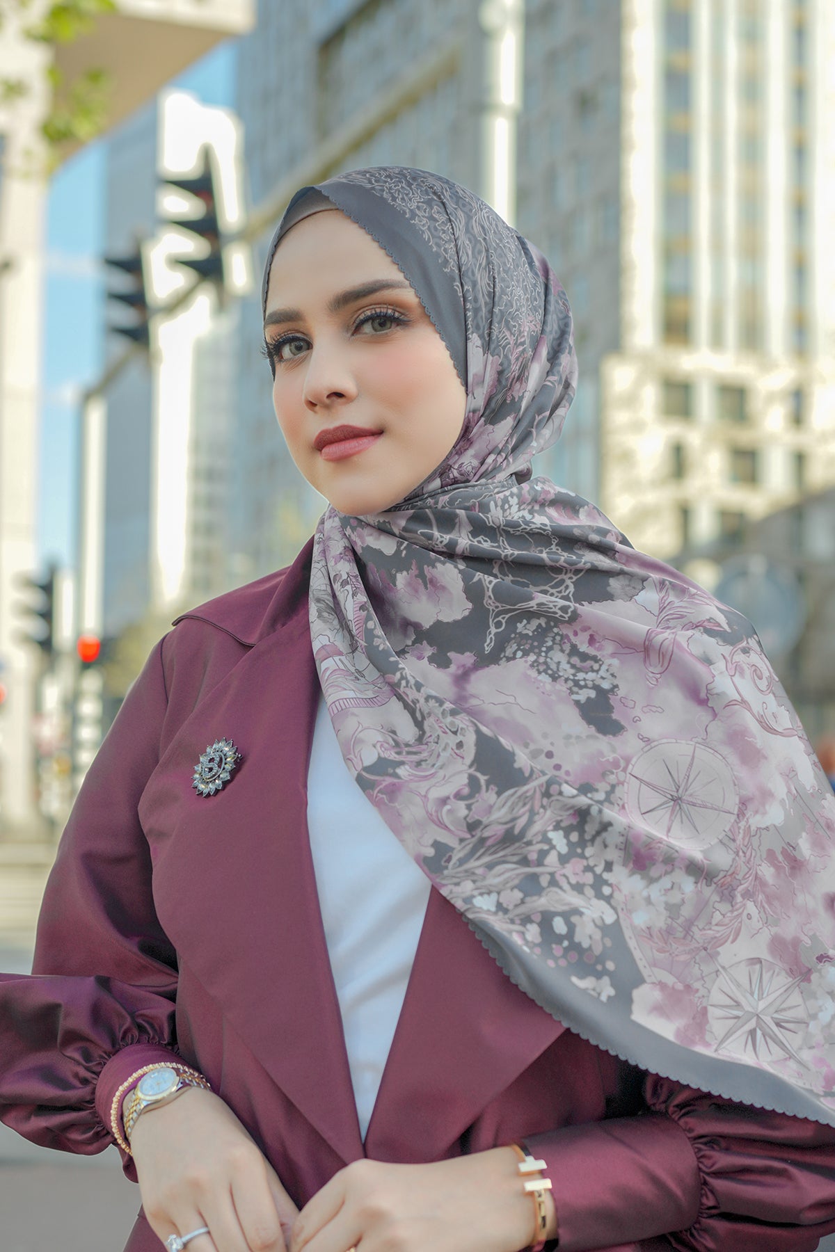 The Journey Satin Shawl - Singapore